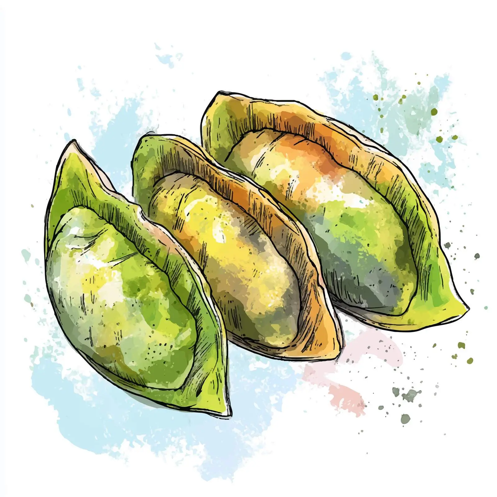 Colorful Hand-Drawn German Maultaschen Sketch — free download from Dotvec