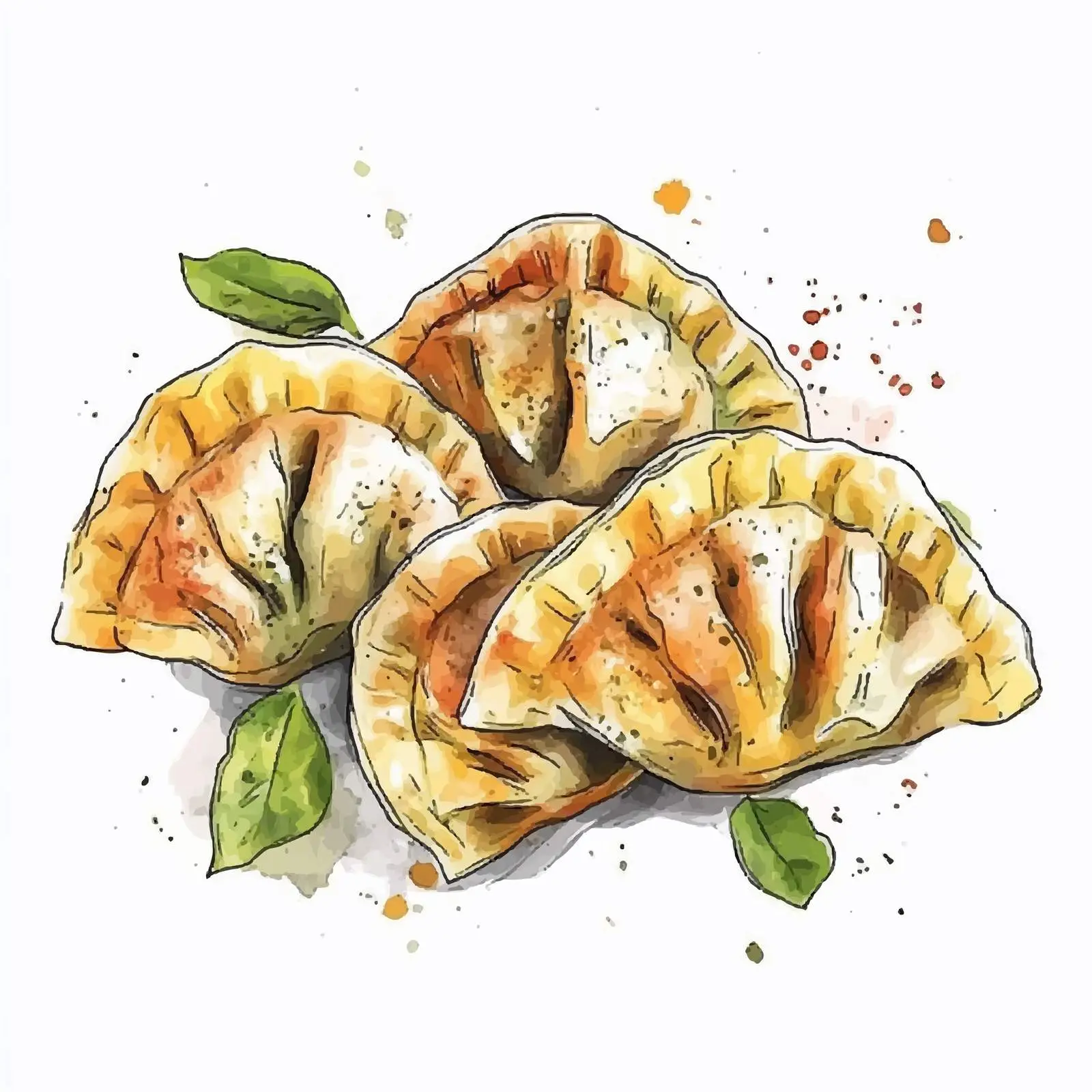 Colorful Hand-Drawn German Maultasche — free download from Dotvec