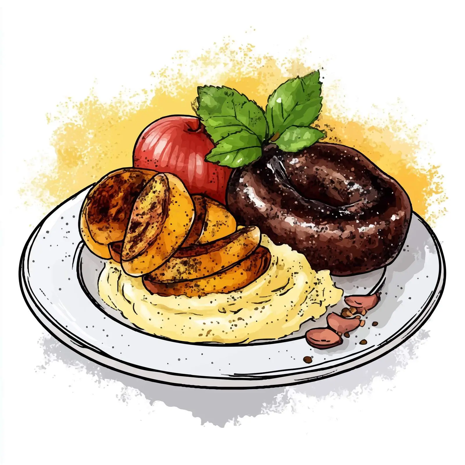 Hand-Drawn German Sky Watercolor Art — free download from Dotvec