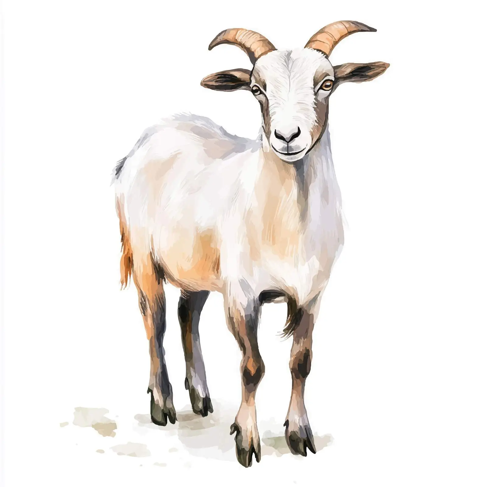 Hand-Drawn Goat Watercolor Art — free download from Dotvec
