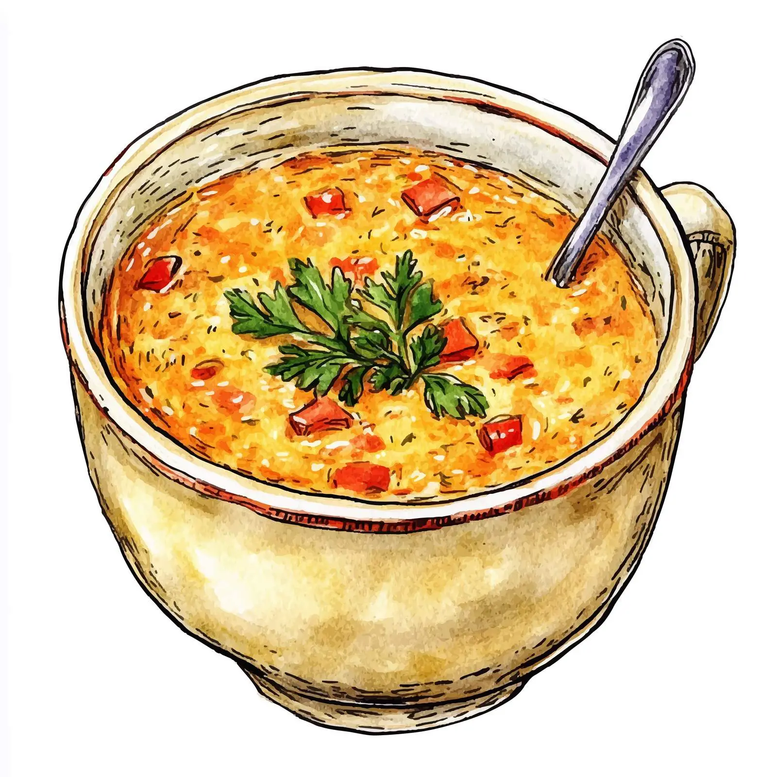 Colorful Greek Fasolata Soup Illustration — free download from Dotvec