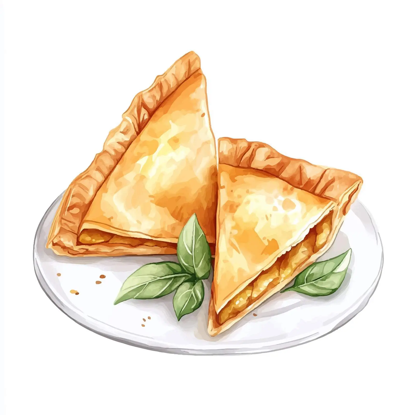 Colorful Hand-Drawn Greek Spanakopita — free download from Dotvec