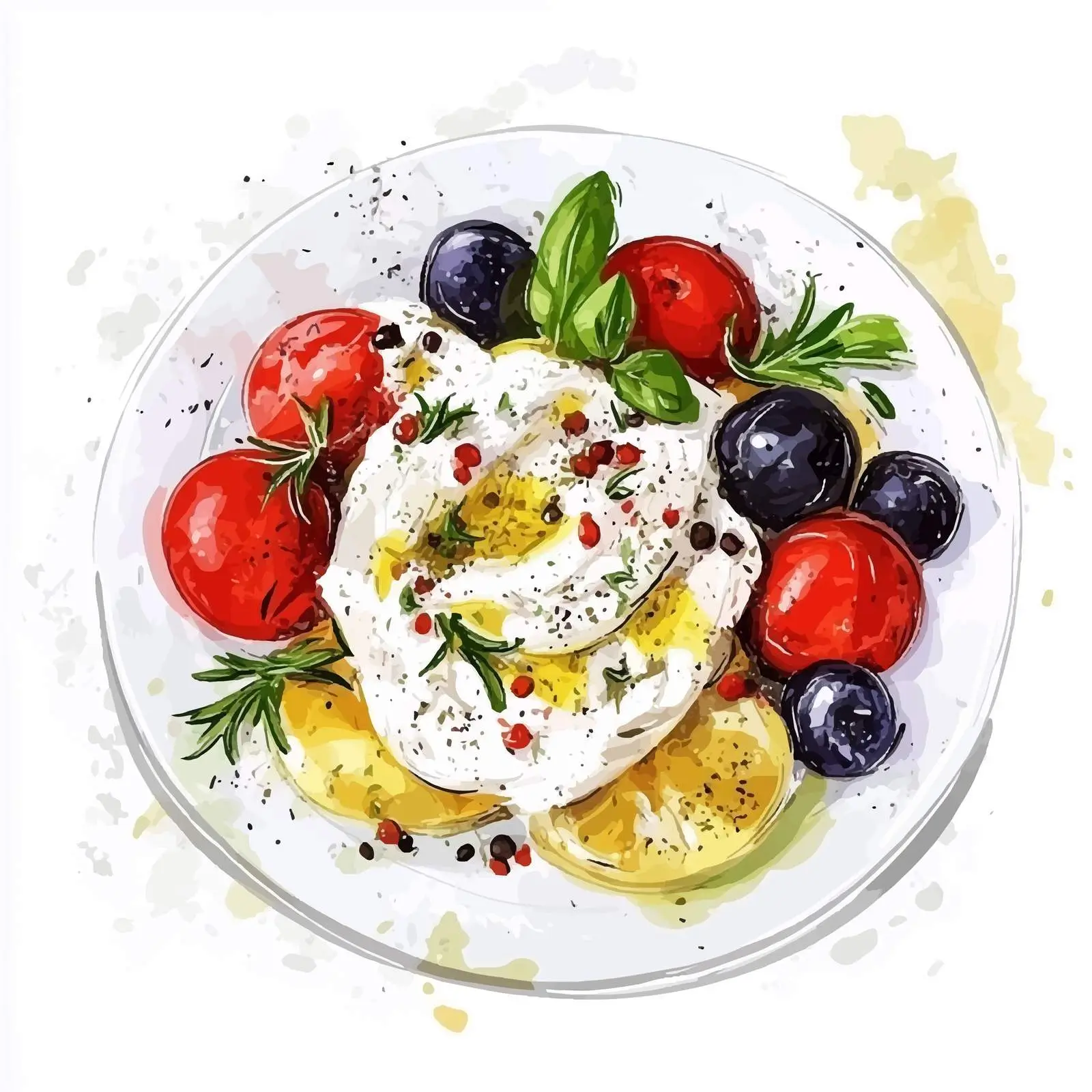 Hand-Drawn Greek Taramosalata Sketch — free download from Dotvec