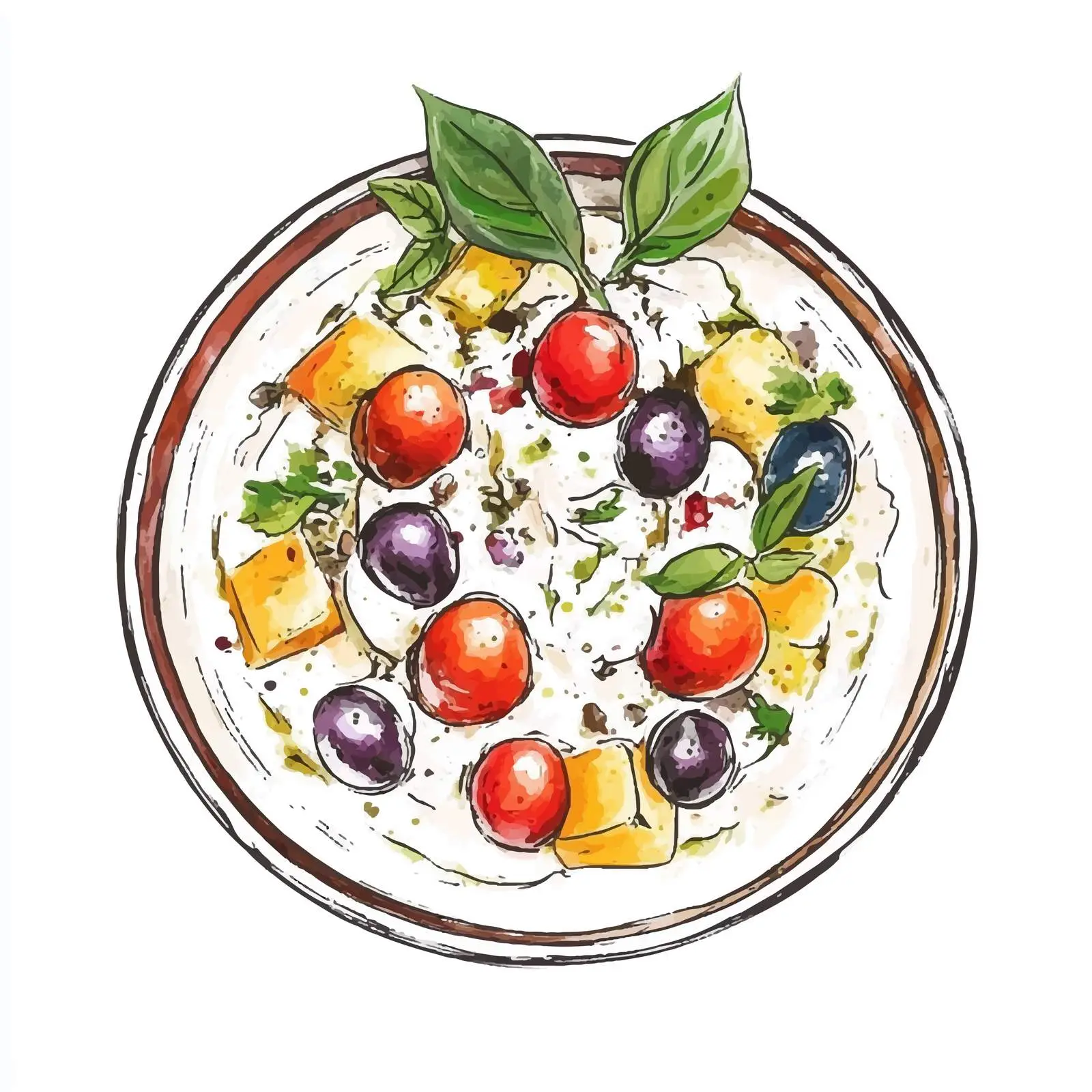 Hand-Drawn Greek Taramosalata Sketch — free download from Dotvec