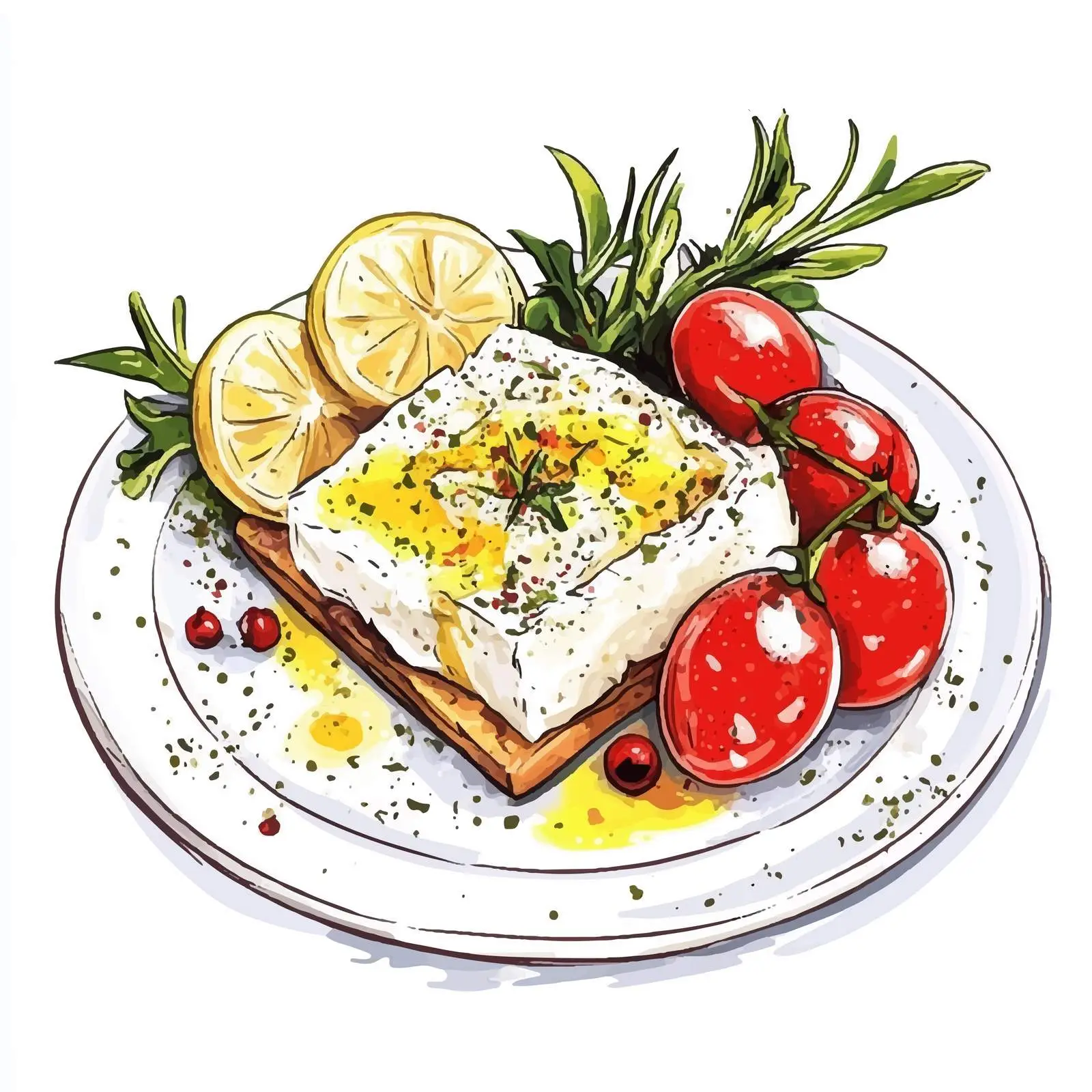 Colorful Hand-Drawn Greek Taramosalata — free download from Dotvec