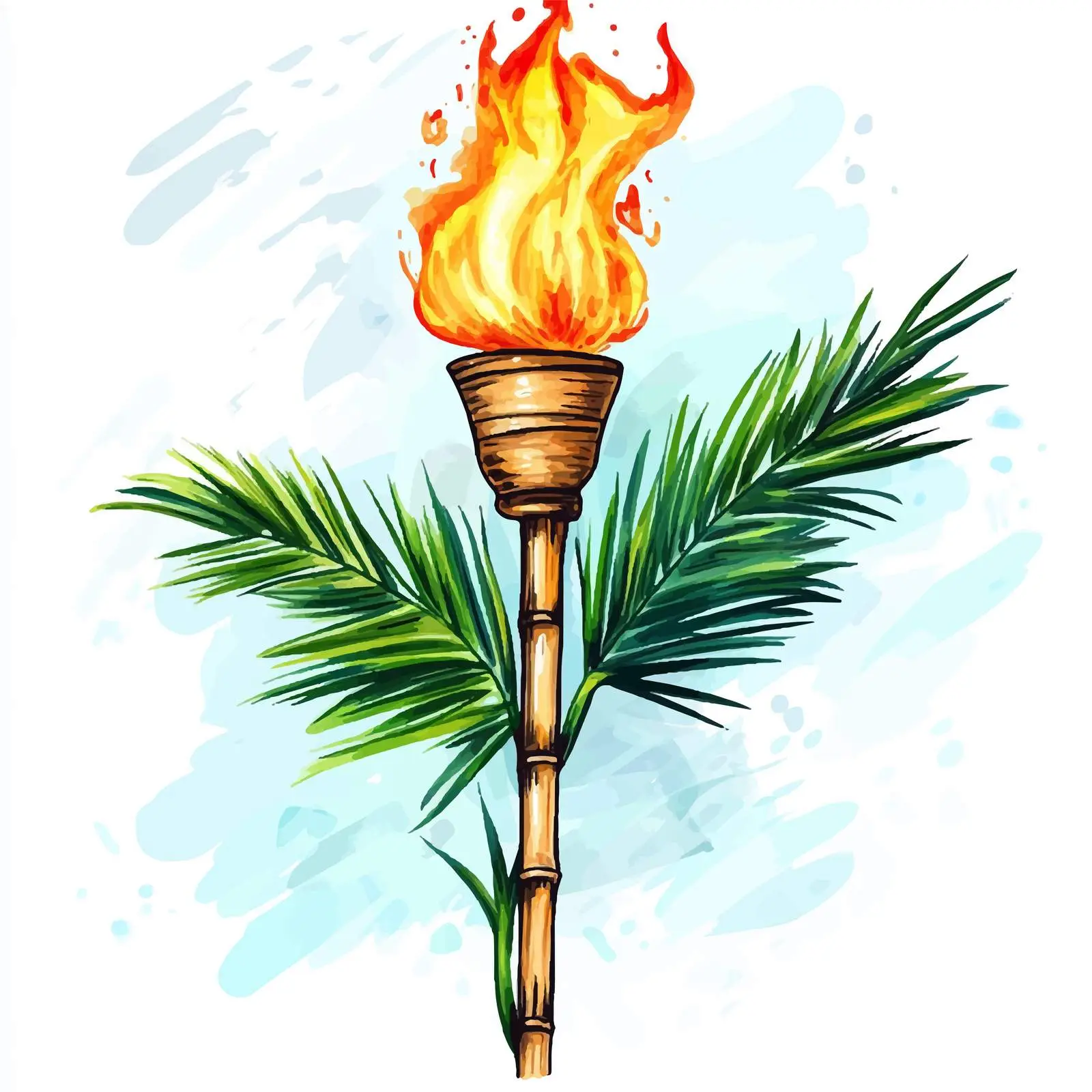 Colorful Hand-Drawn Hawaiian Bamboo Sketch — free download from Dotvec