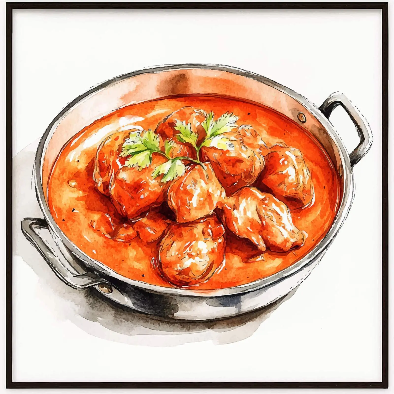Vibrant Hand-Drawn Indian Butter Chicken — free download from Dotvec