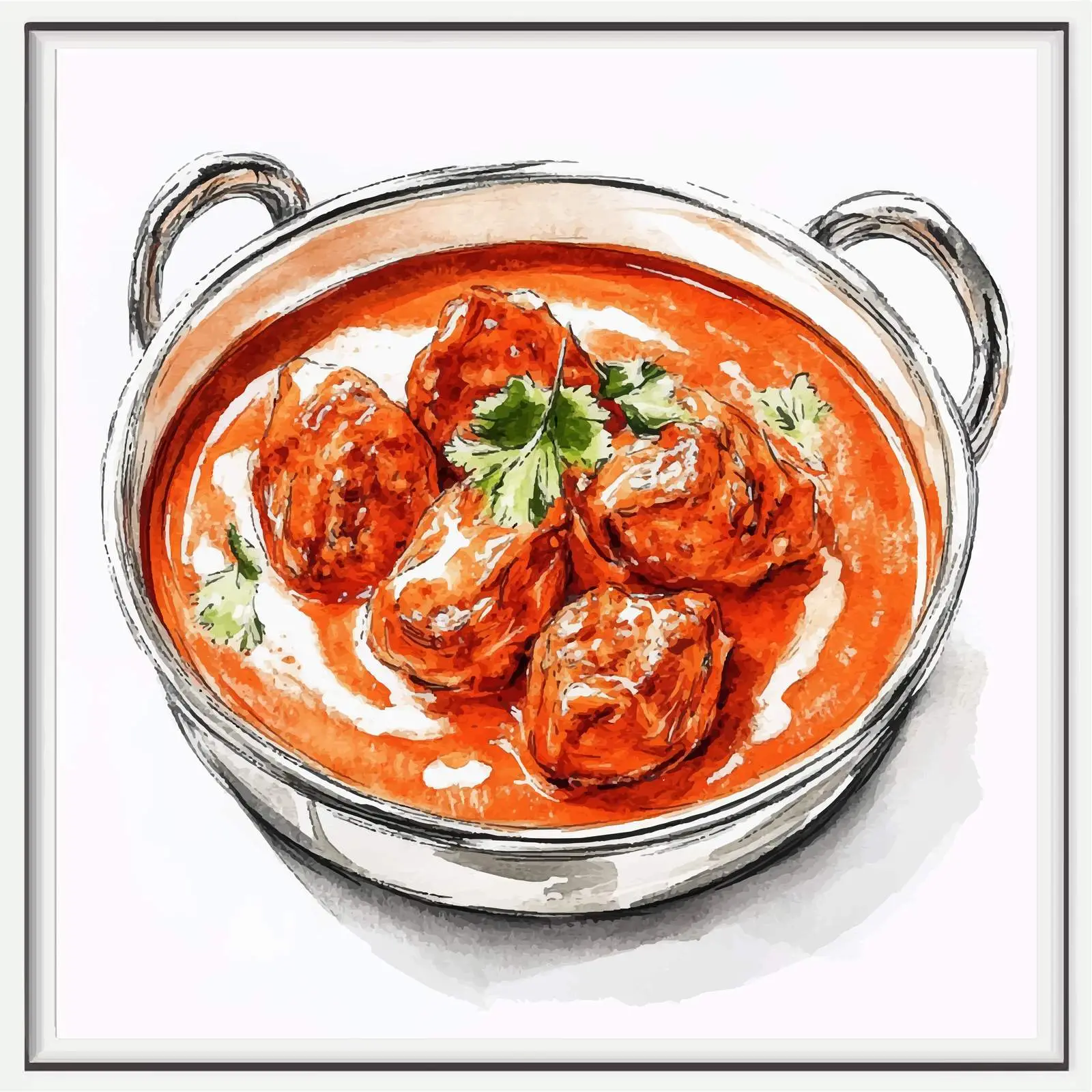 Colorful Hand-Drawn Indian Butter Chicken — free download from Dotvec
