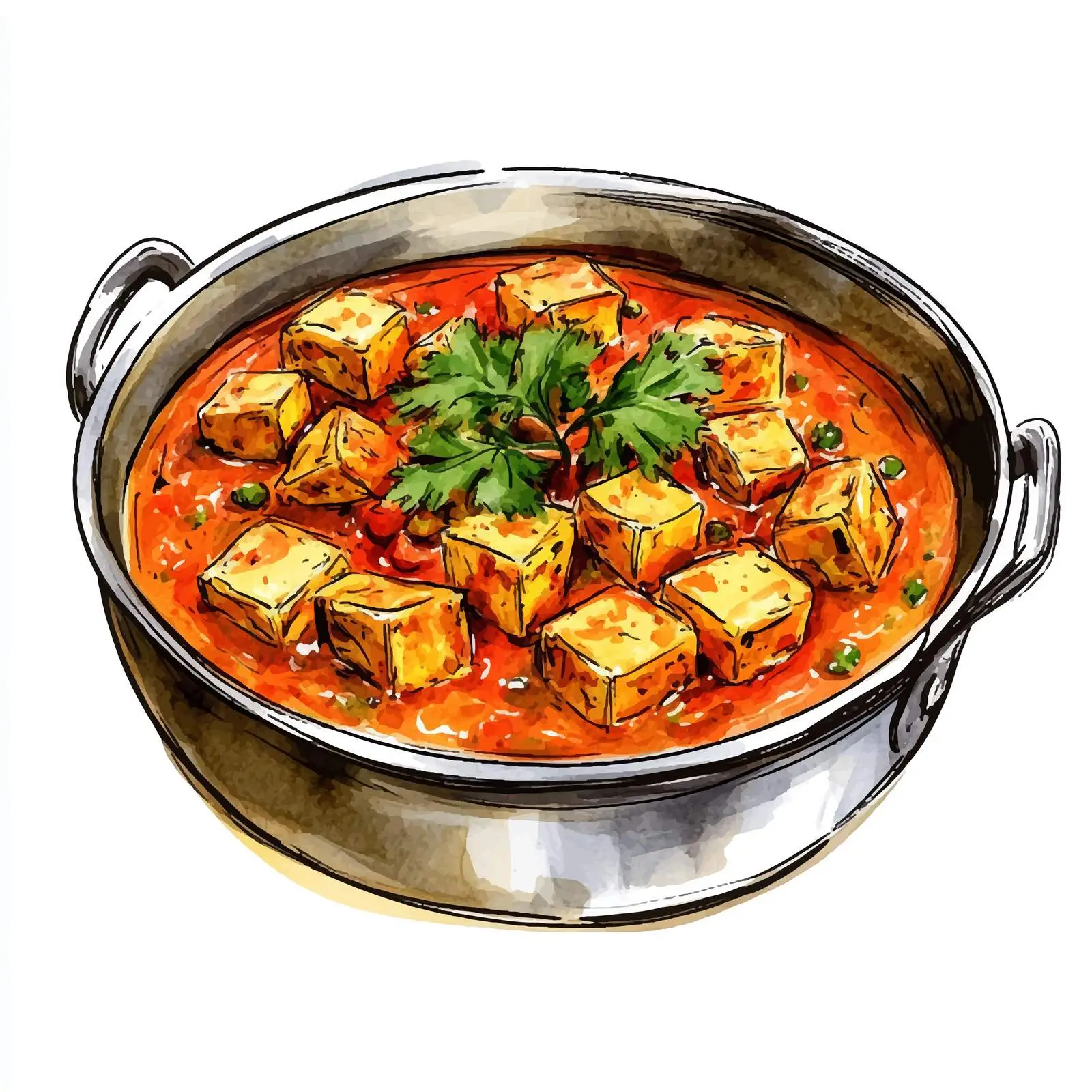 Colorful Hand-Drawn Indian Paneer Butter — free download from Dotvec
