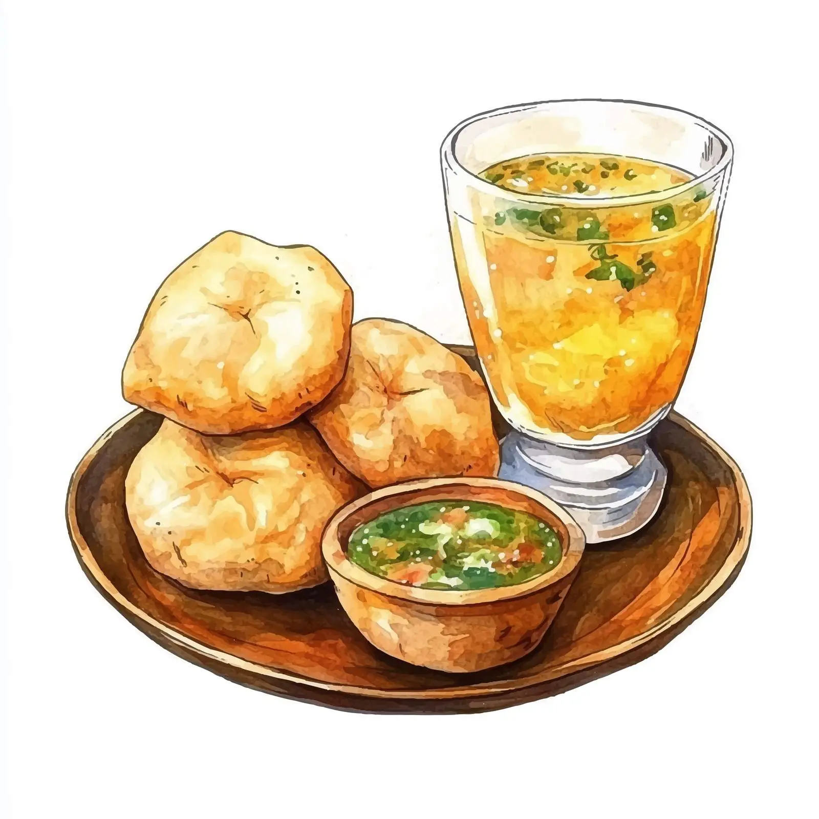 Hand-Drawn Indian Pani Puri Sketch — free download from Dotvec
