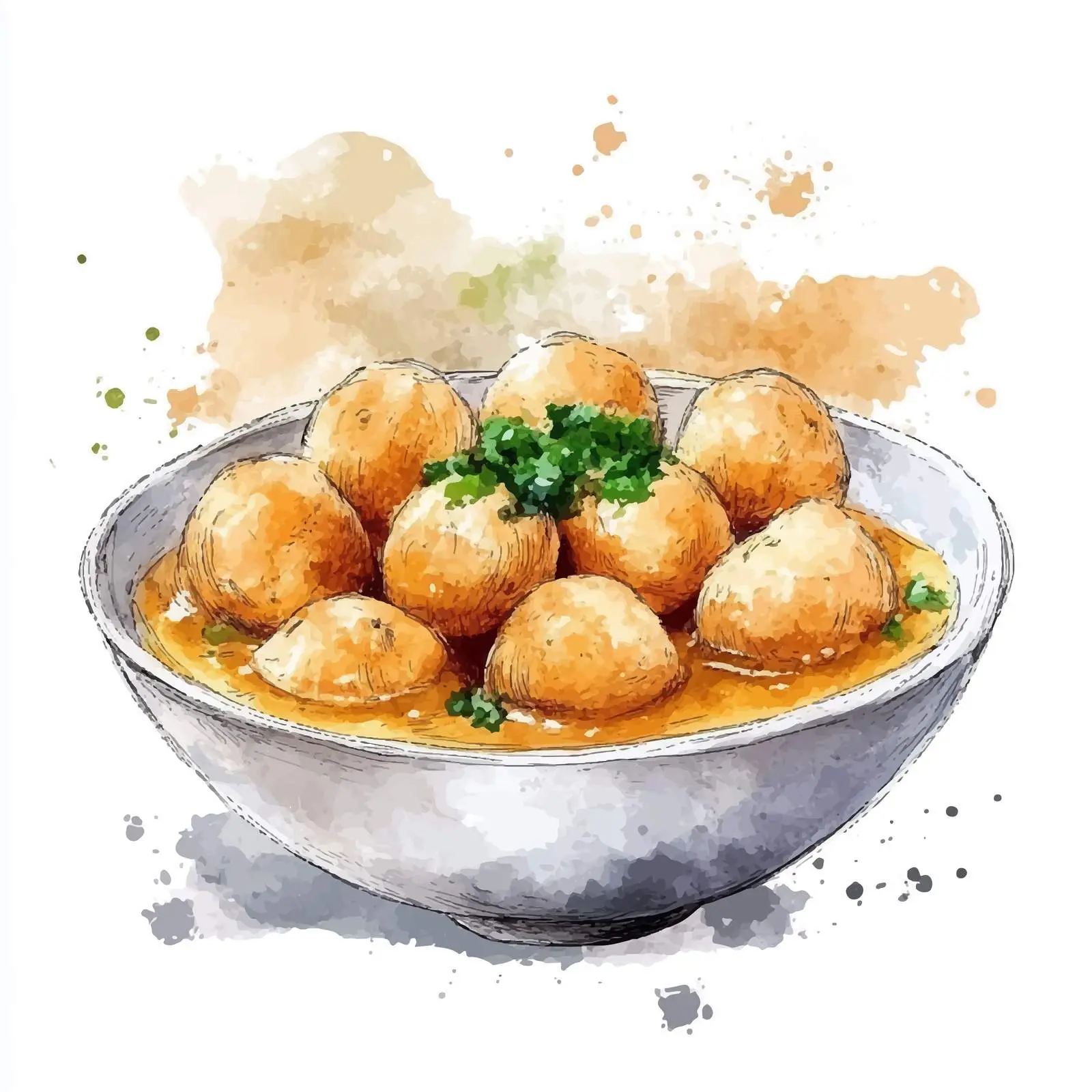 Colorful Hand-Drawn Indian Pani Puri — free download from Dotvec