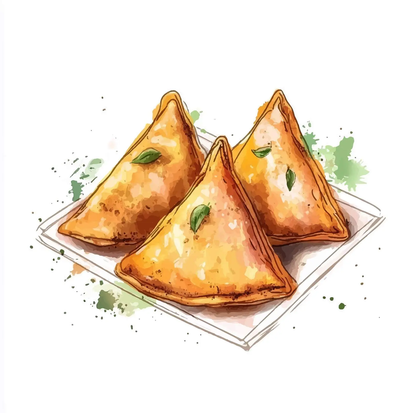 Colorful Hand-Drawn Indian Samosa Sketch — free download from Dotvec