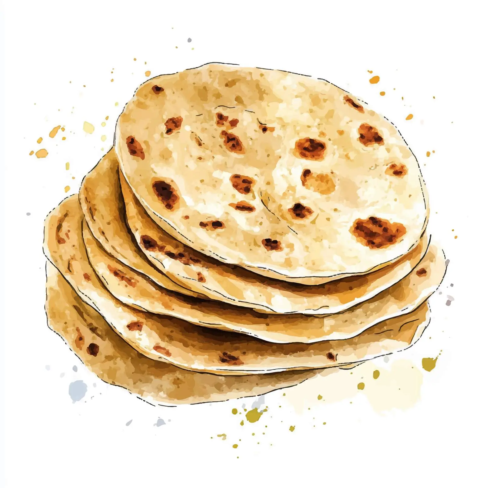 Vibrant Hand-Drawn Indian Tortillas — free download from Dotvec