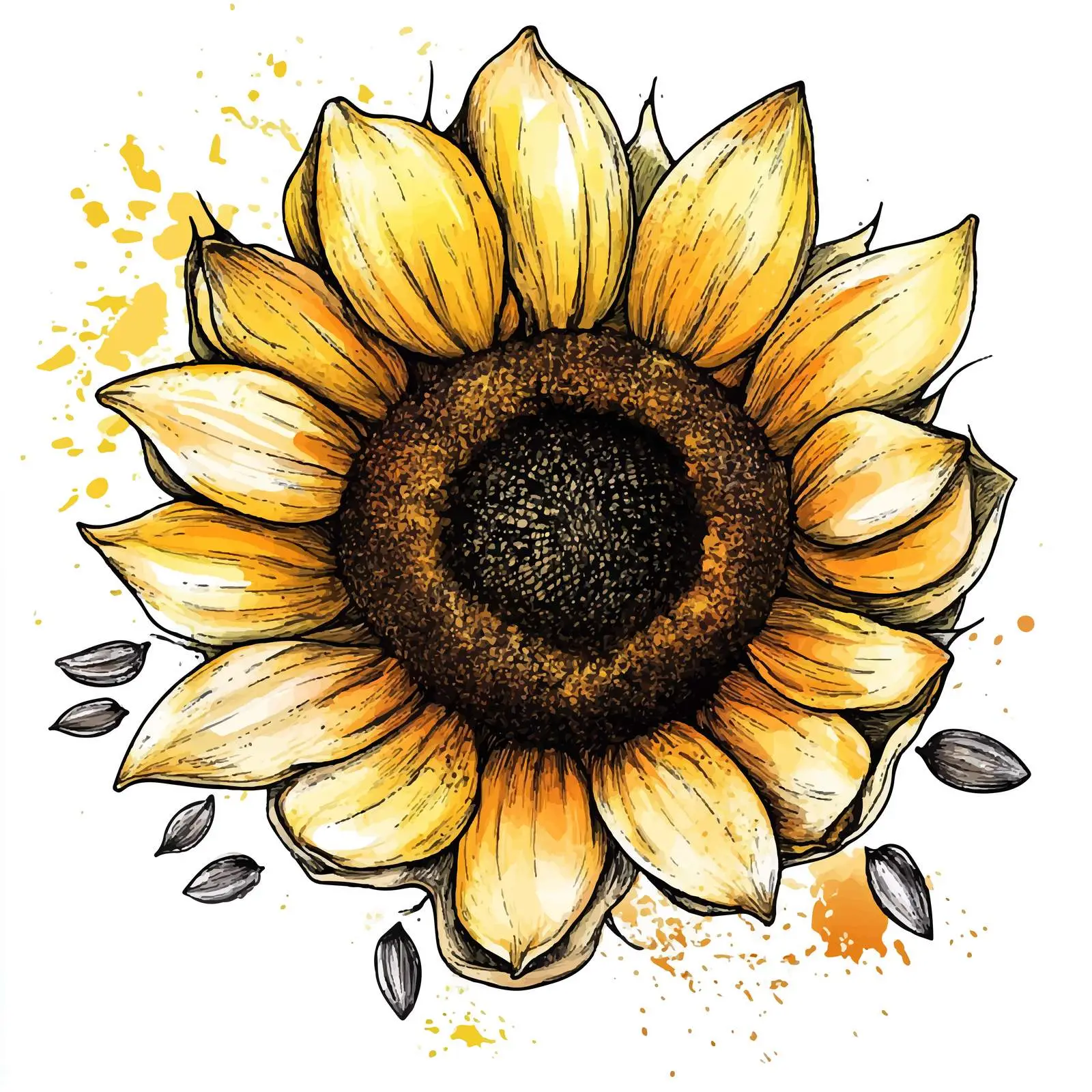 Vibrant Hand-Drawn Sunflower Vector — free download from Dotvec
