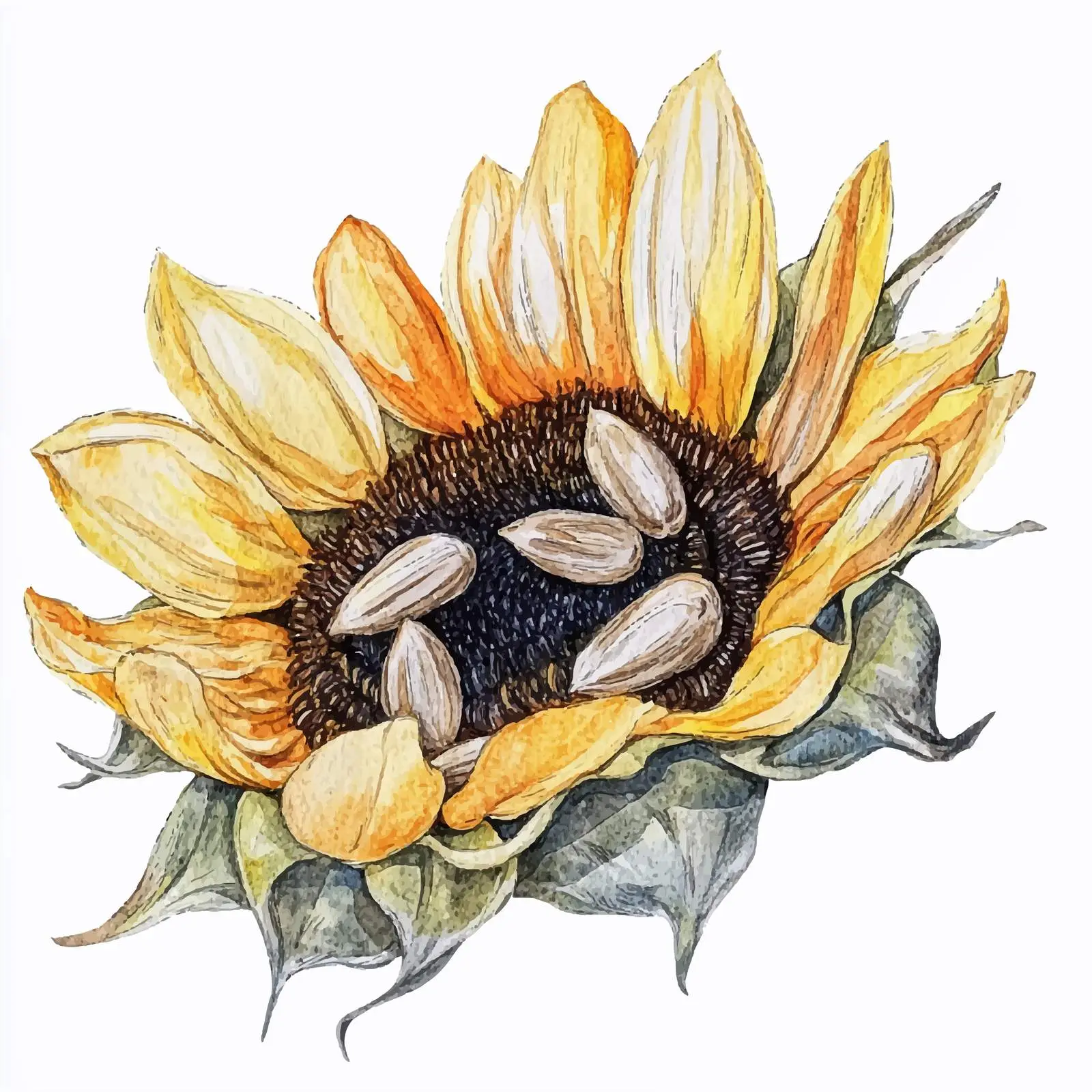Vibrant Hand-Drawn Sunflower Illustration — free download from Dotvec