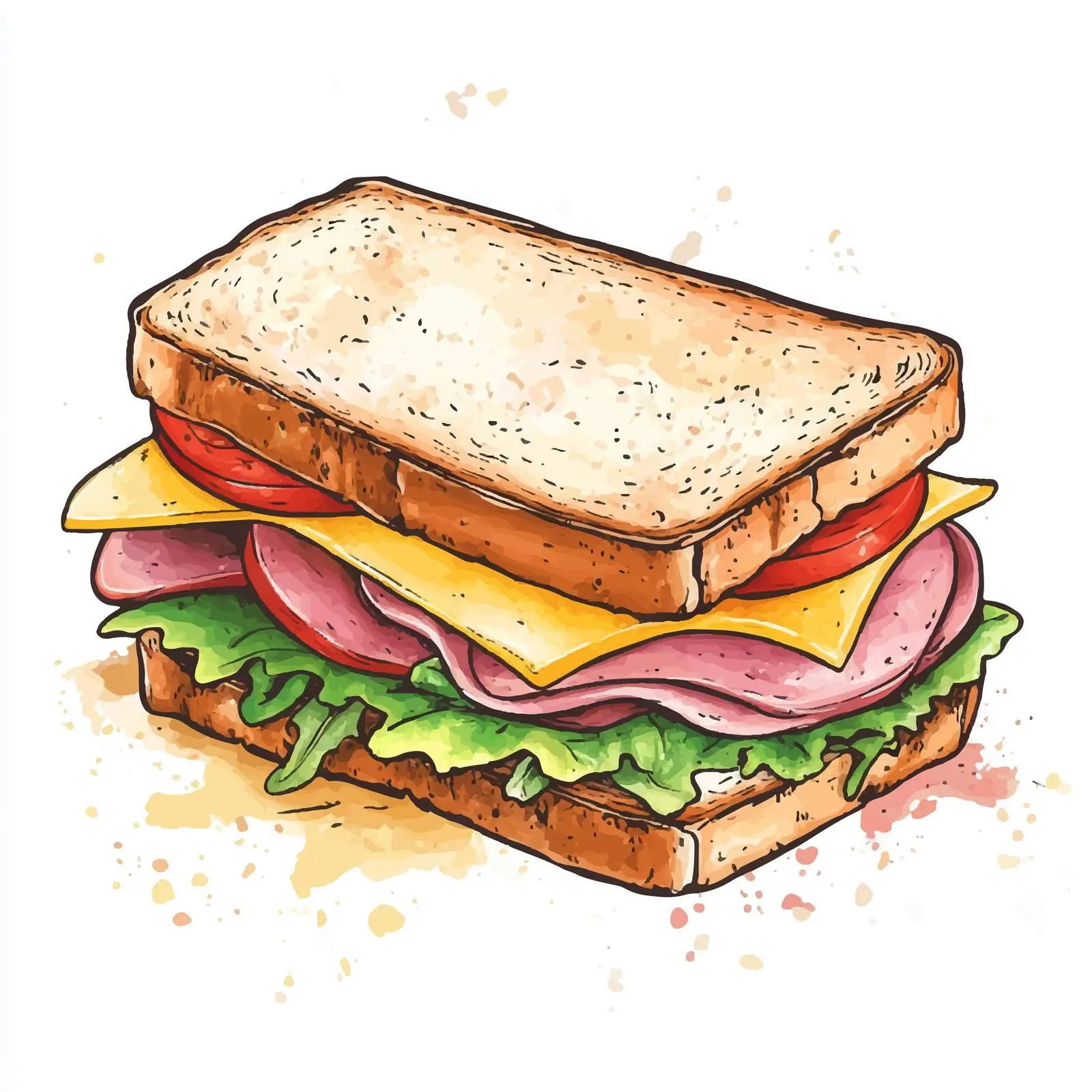 Colorful Hand-Drawn Junk Food Vectors — free download from Dotvec