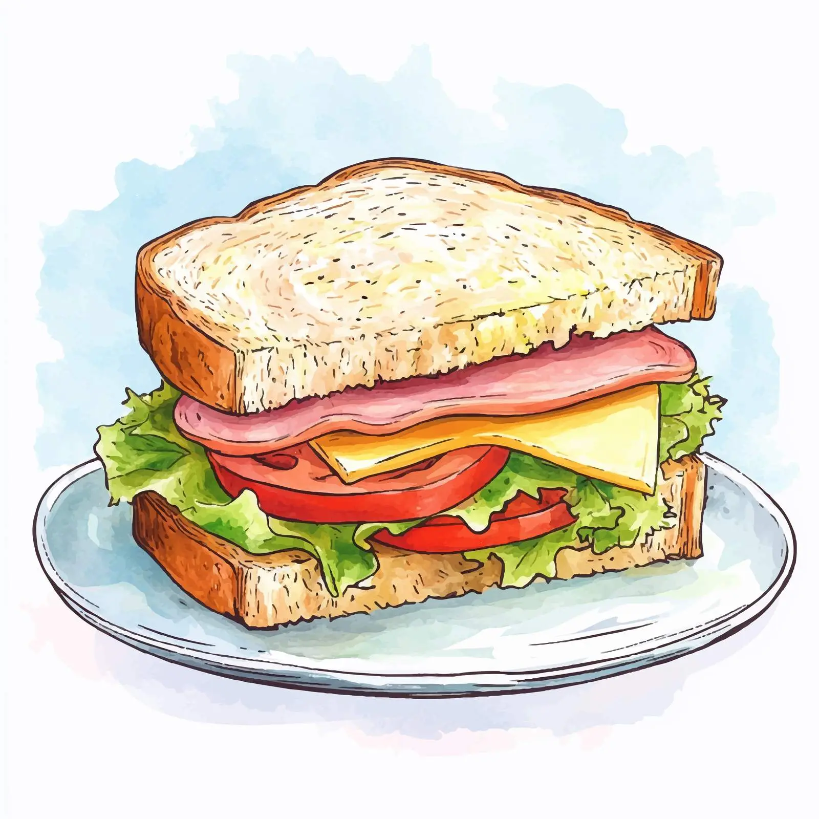 Hand-Drawn Junk Food Watercolor Vectors — free download from Dotvec