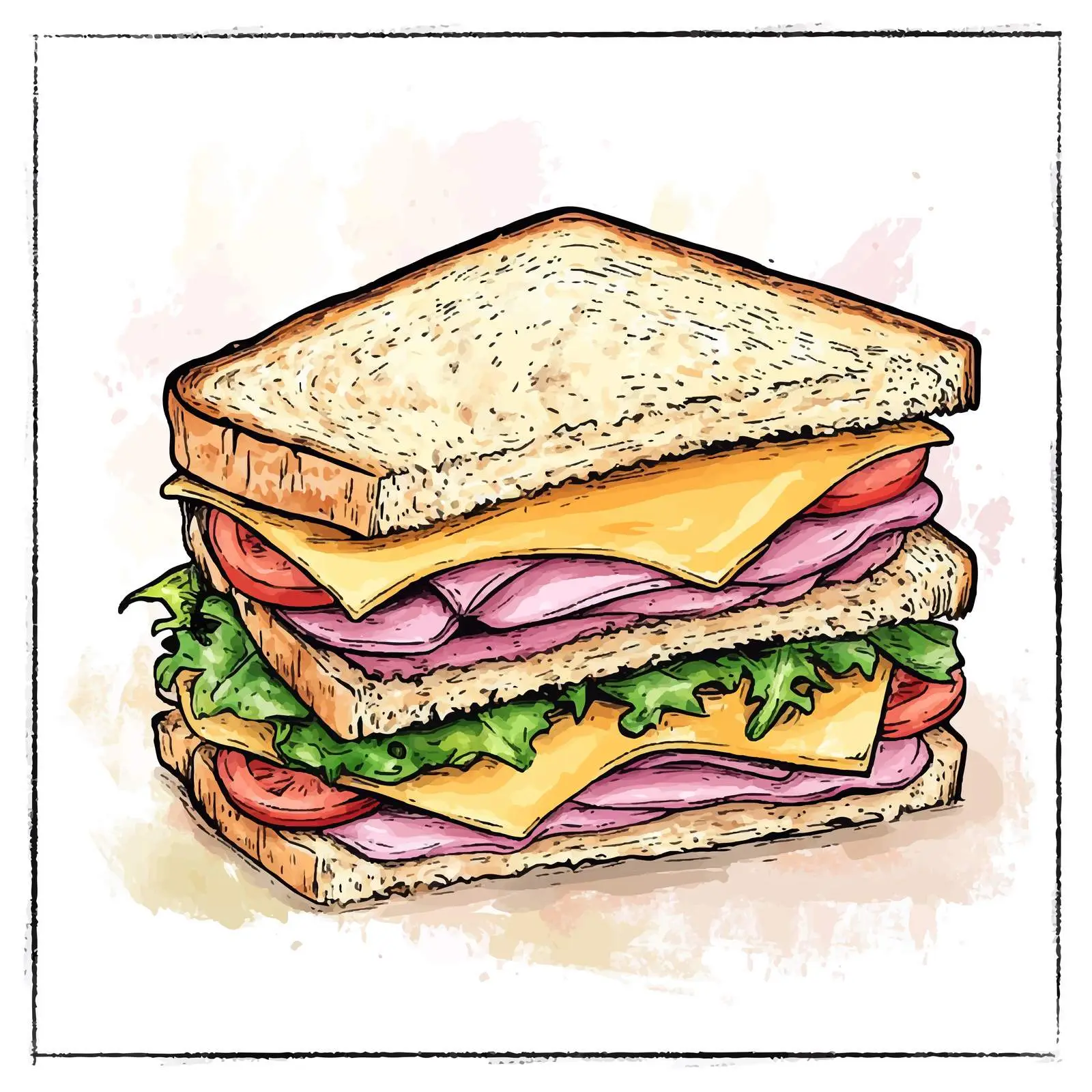 Hand-Drawn Junk Food Watercolor Illustration — free download from Dotvec