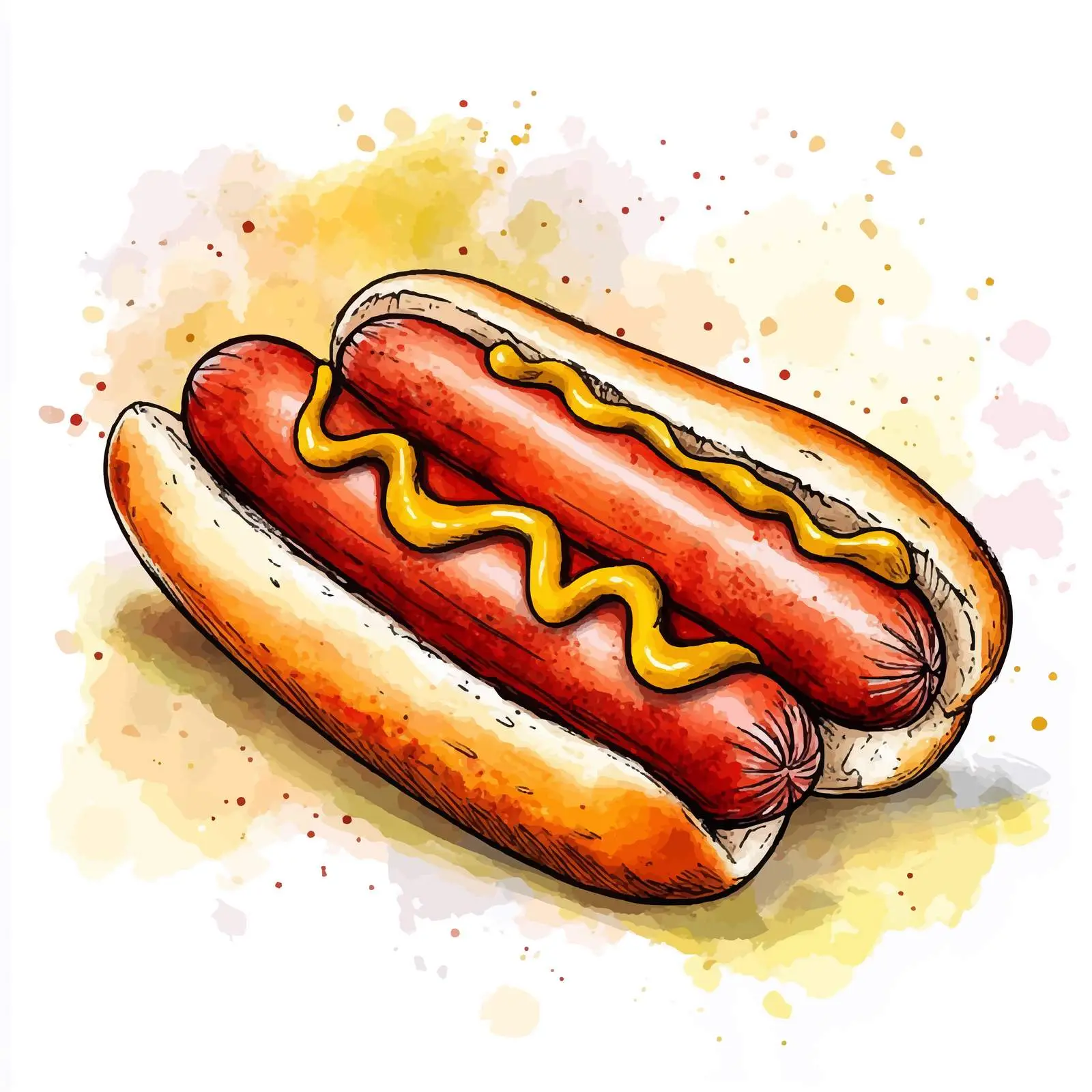 Hand-Drawn Junk Food Watercolor Vectors — free download from Dotvec