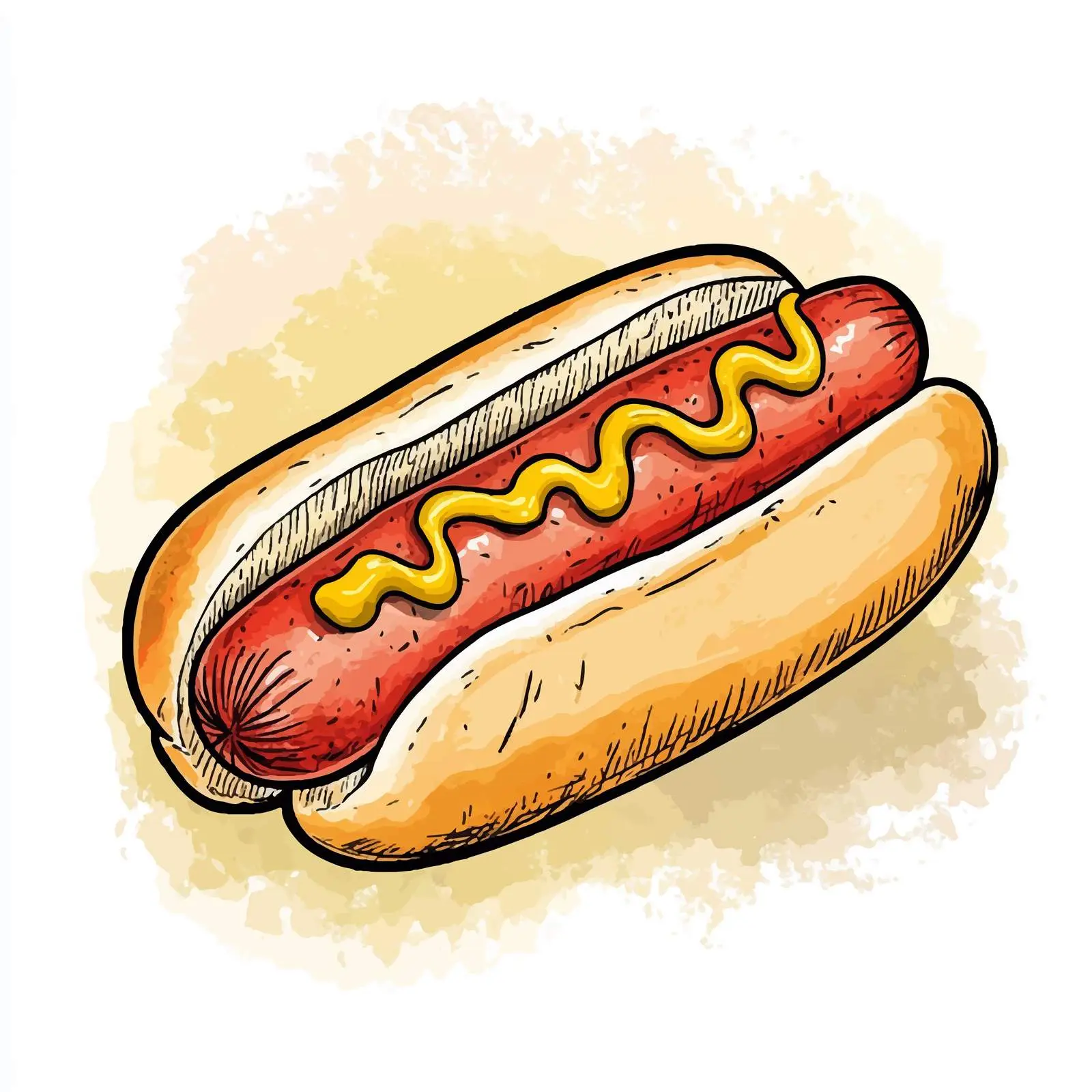 Colorful Junk Food Watercolor Sketch — free download from Dotvec