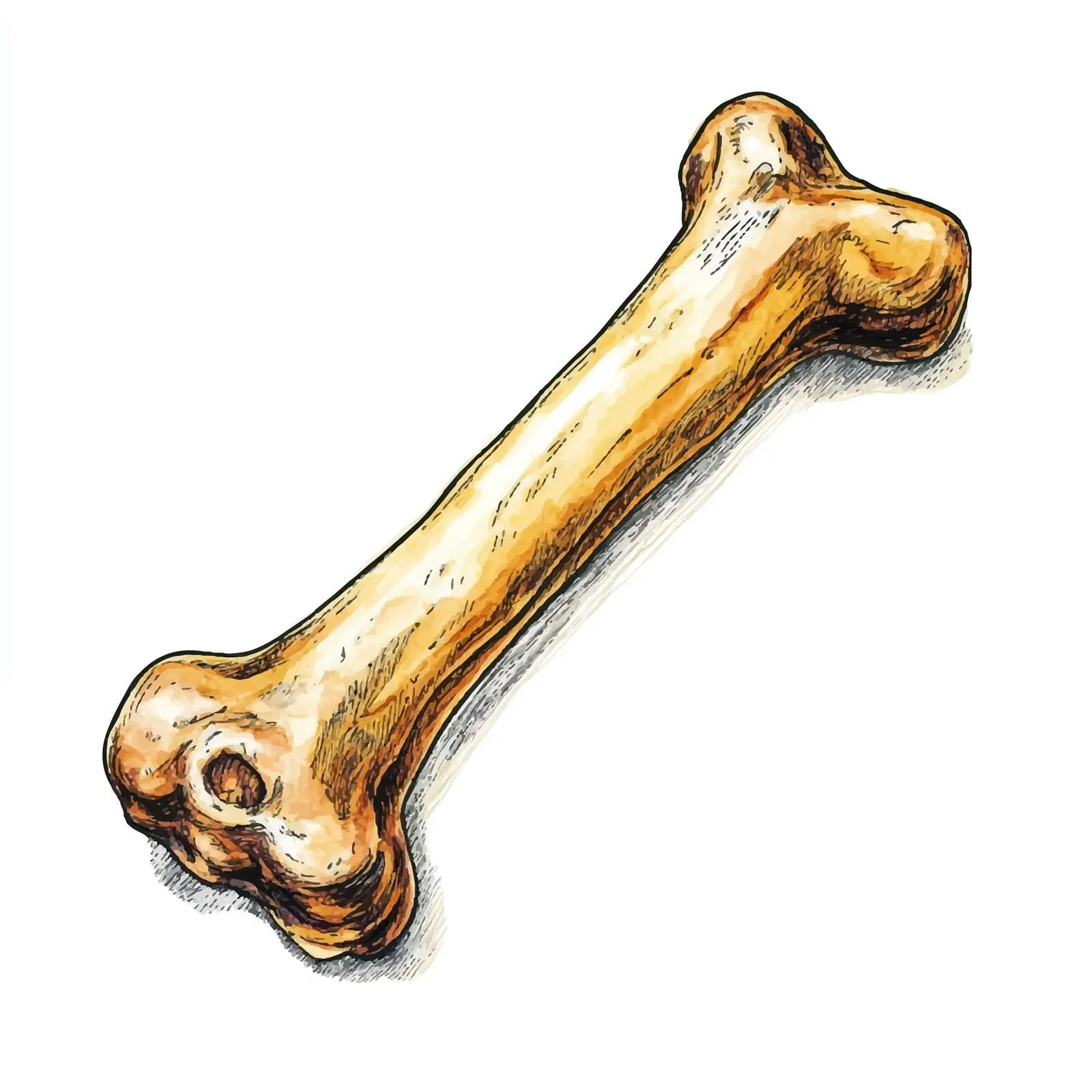 Colorful Hand-Drawn Dog Bone Sketch — free download from Dotvec