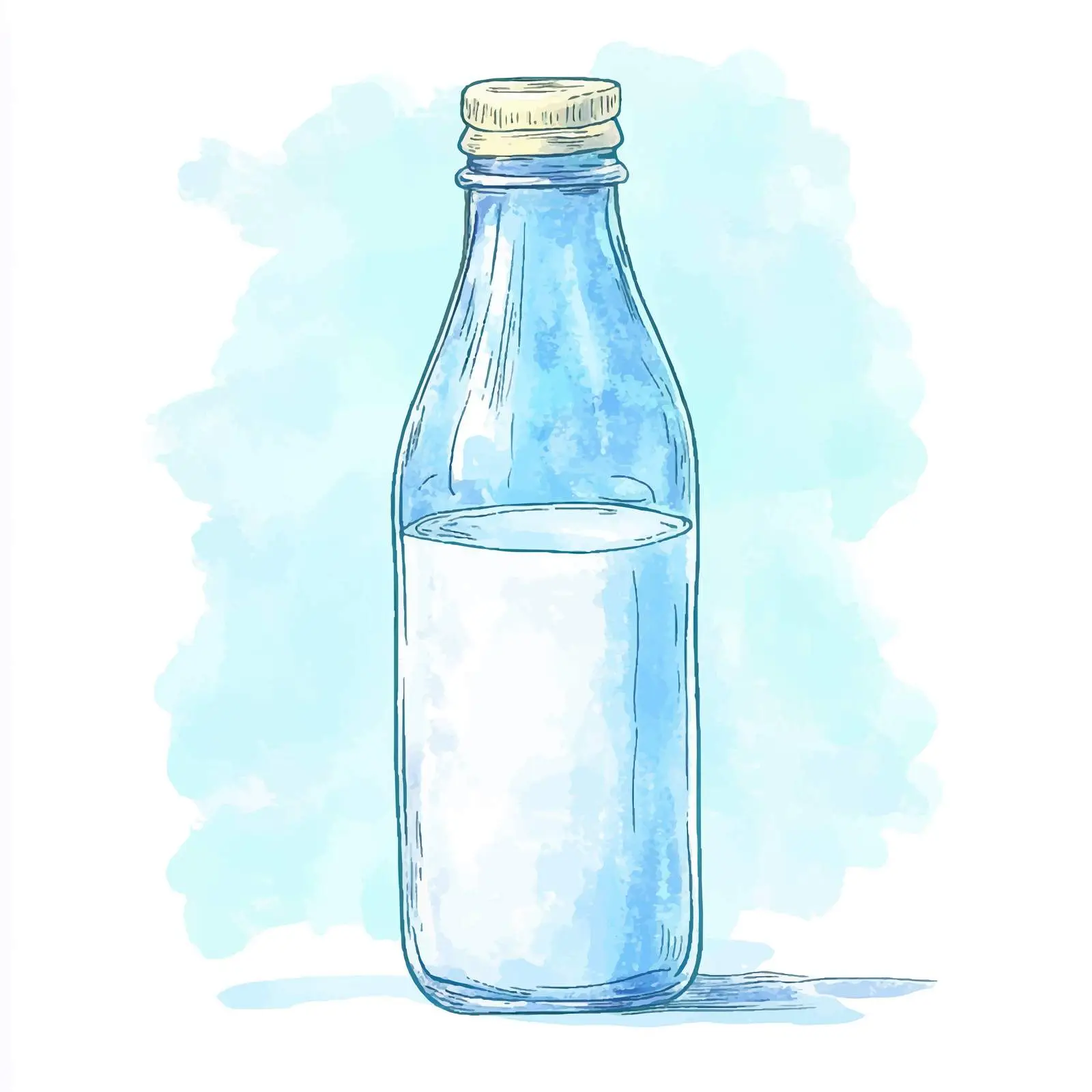 Colorful Hand-Drawn Milk in Glass — free download from Dotvec