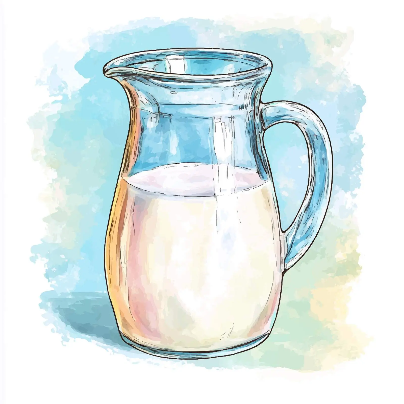 Hand-Drawn Watercolor Milk Jug — free download from Dotvec