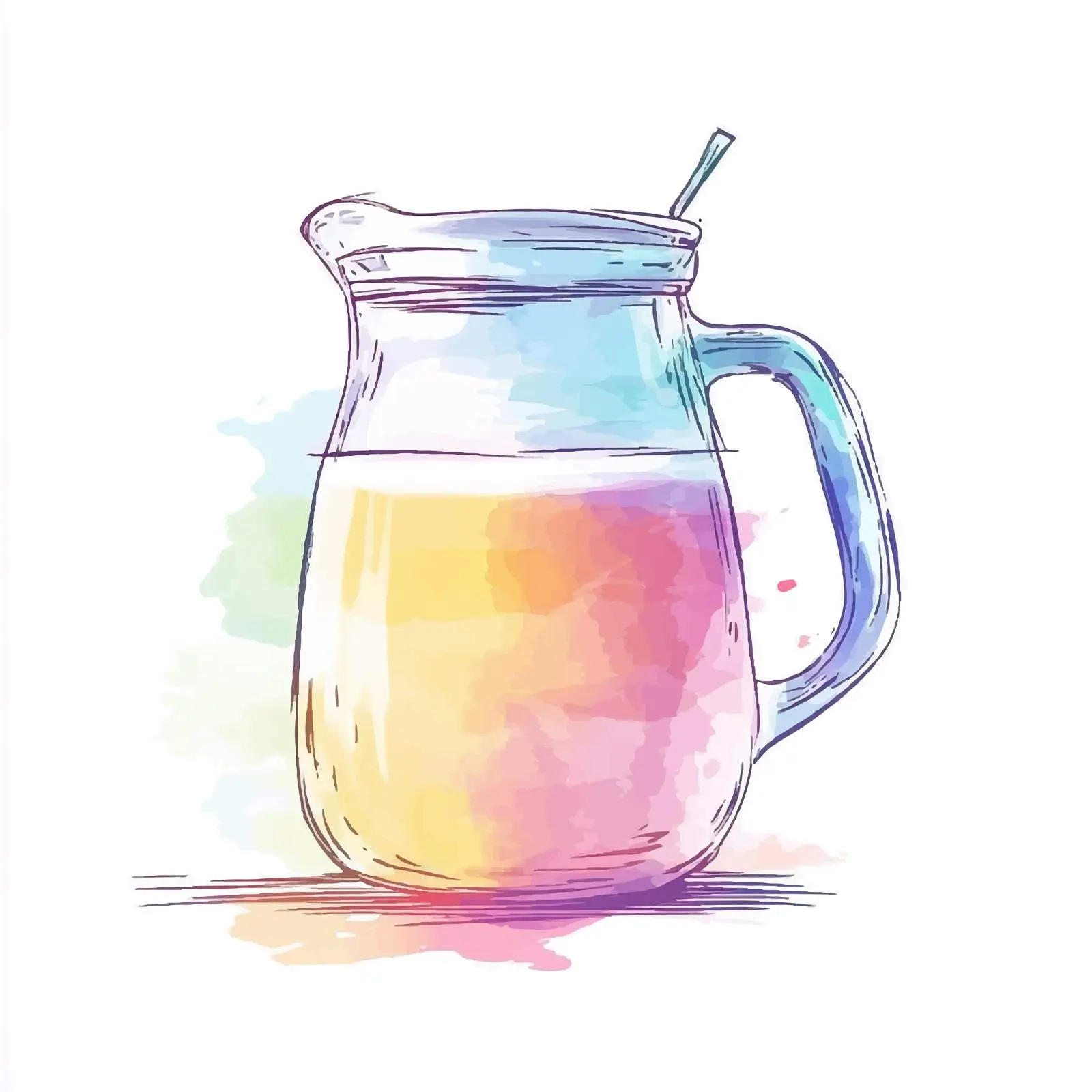 Hand-Drawn Watercolor Milk Jug — free download from Dotvec