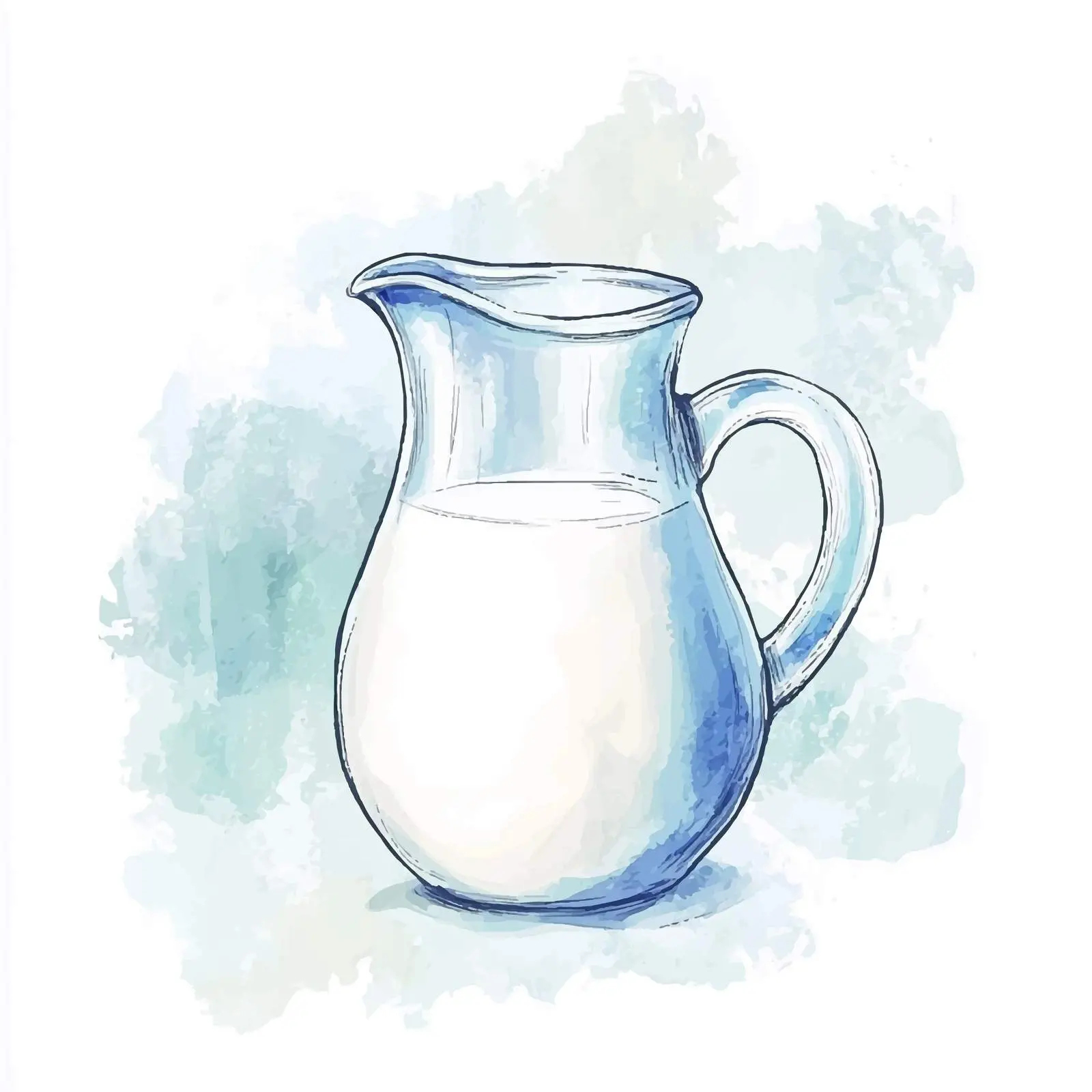 Hand-Drawn Watercolor Milk Jug — free download from Dotvec