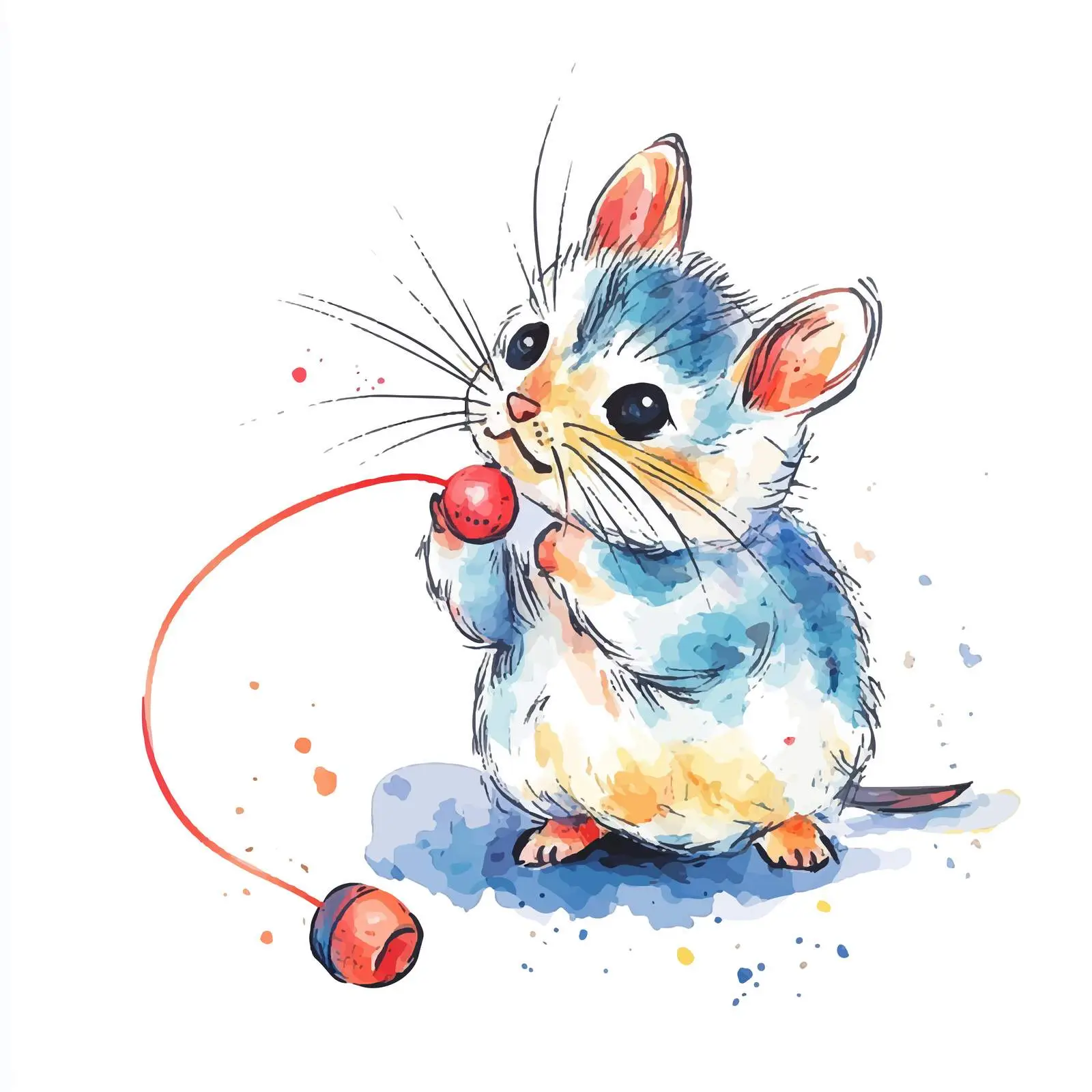 Colorful Hand-Drawn Robotic Cat Mouse — free download from Dotvec