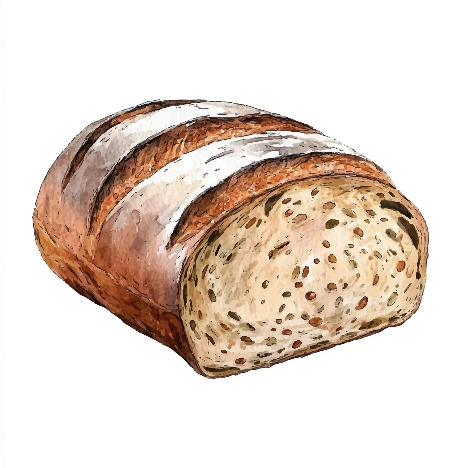 Hand-Drawn Multigrain Bread Sketch — free download from Dotvec
