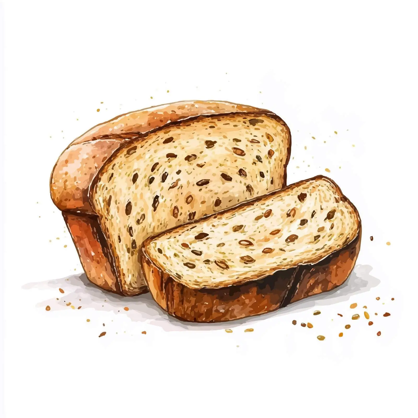 Hand-Drawn Multigrain Bread Sketch — free download from Dotvec