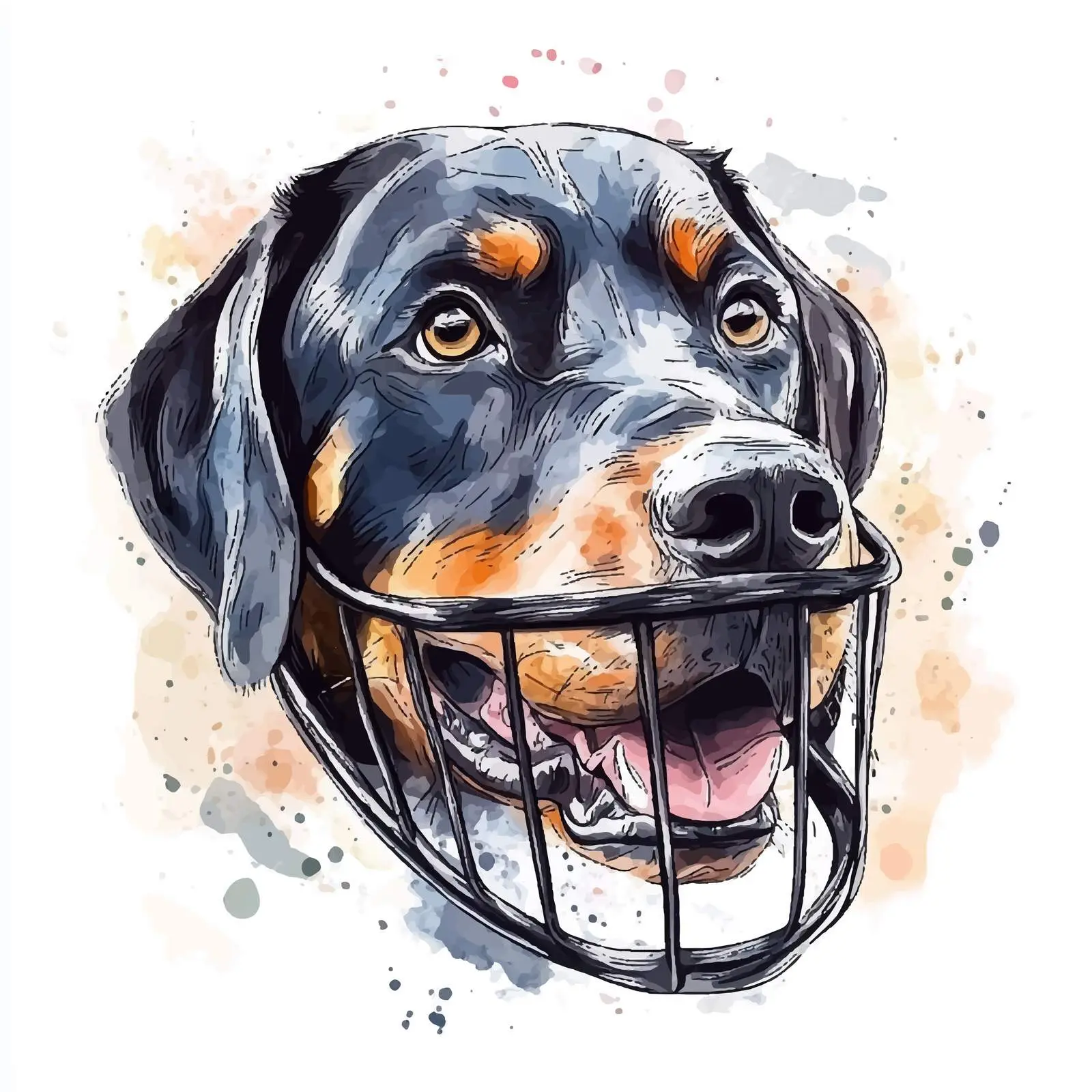 Colorful Hand-Drawn Muzzle Mouth Guard — free download from Dotvec