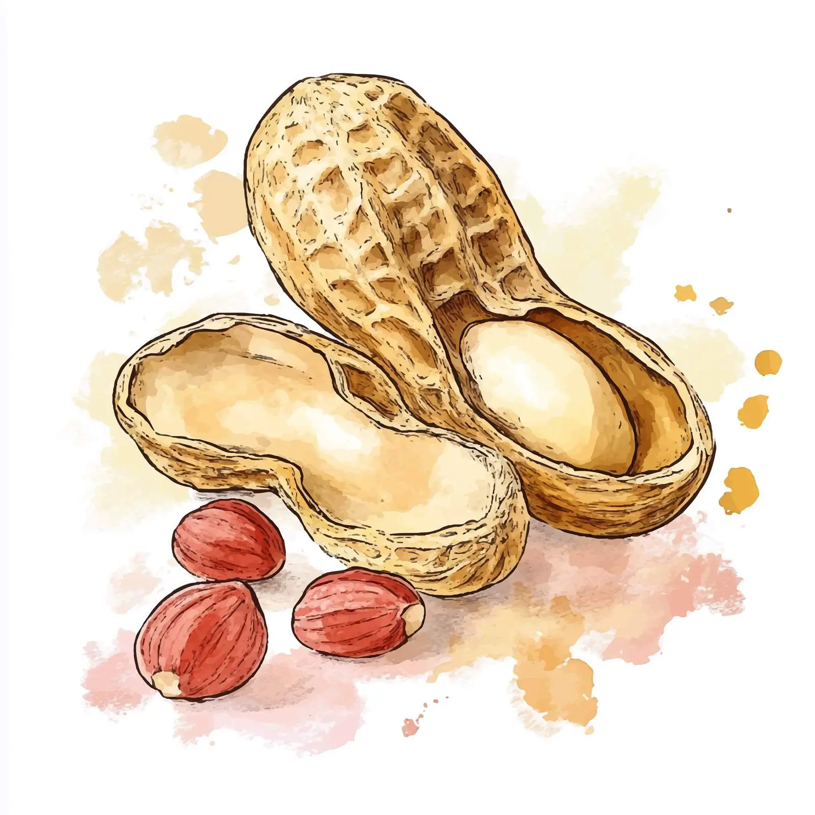 Hand-drawn Colorful Peanuts Sketch — free download from Dotvec