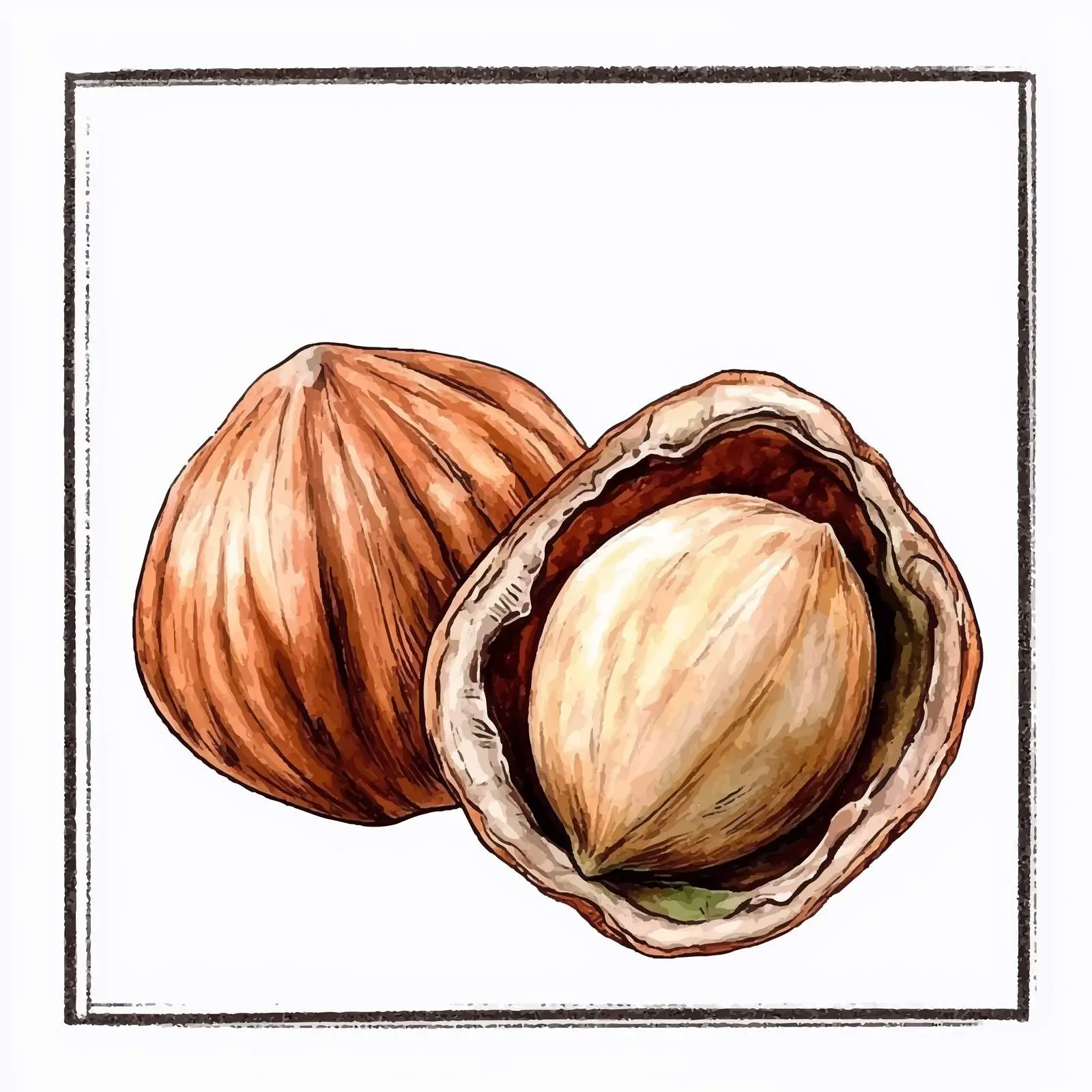 Hand-Drawn Colorful Nuts Sketch — free download from Dotvec