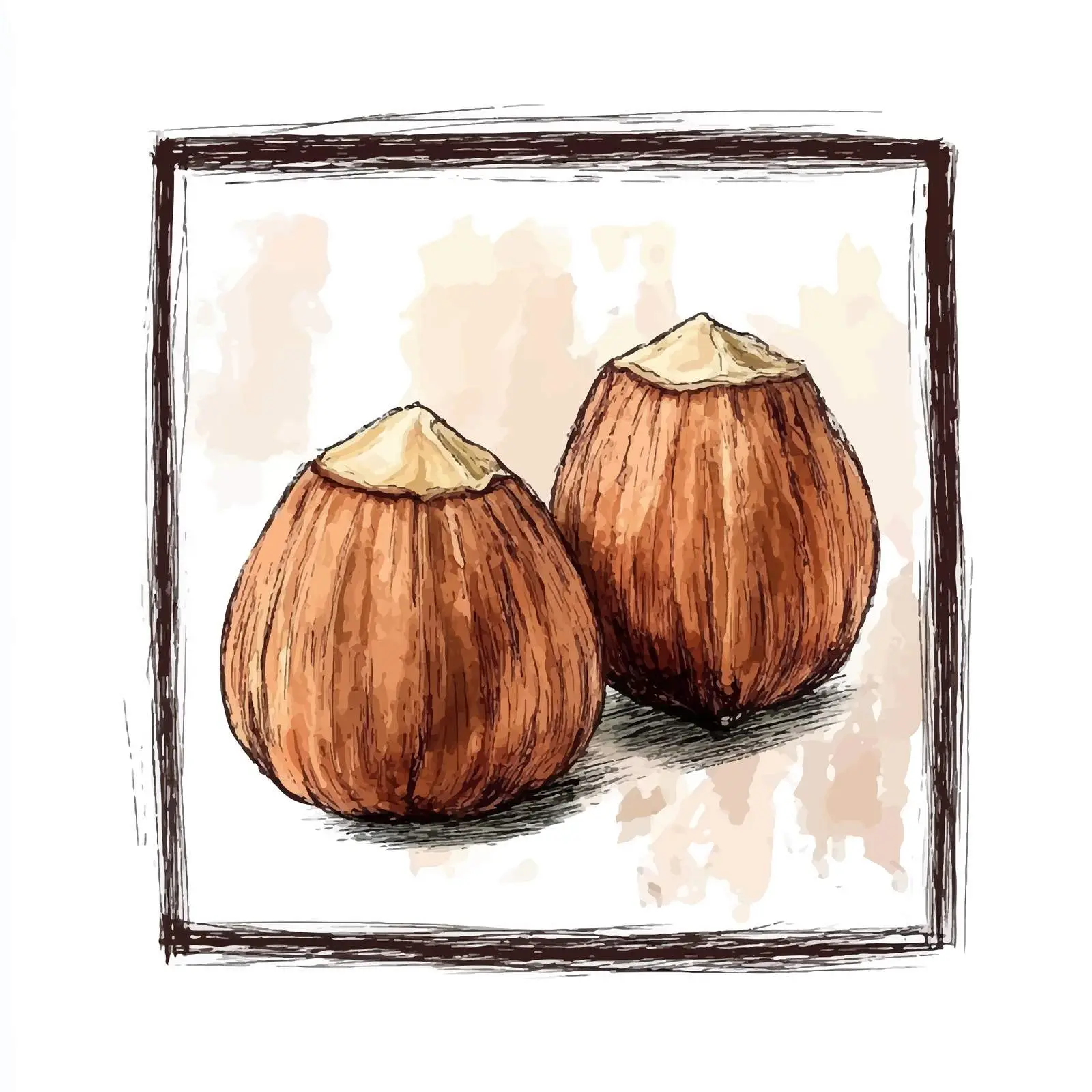 Hand-Drawn Colorful Nuts Sketch — free download from Dotvec