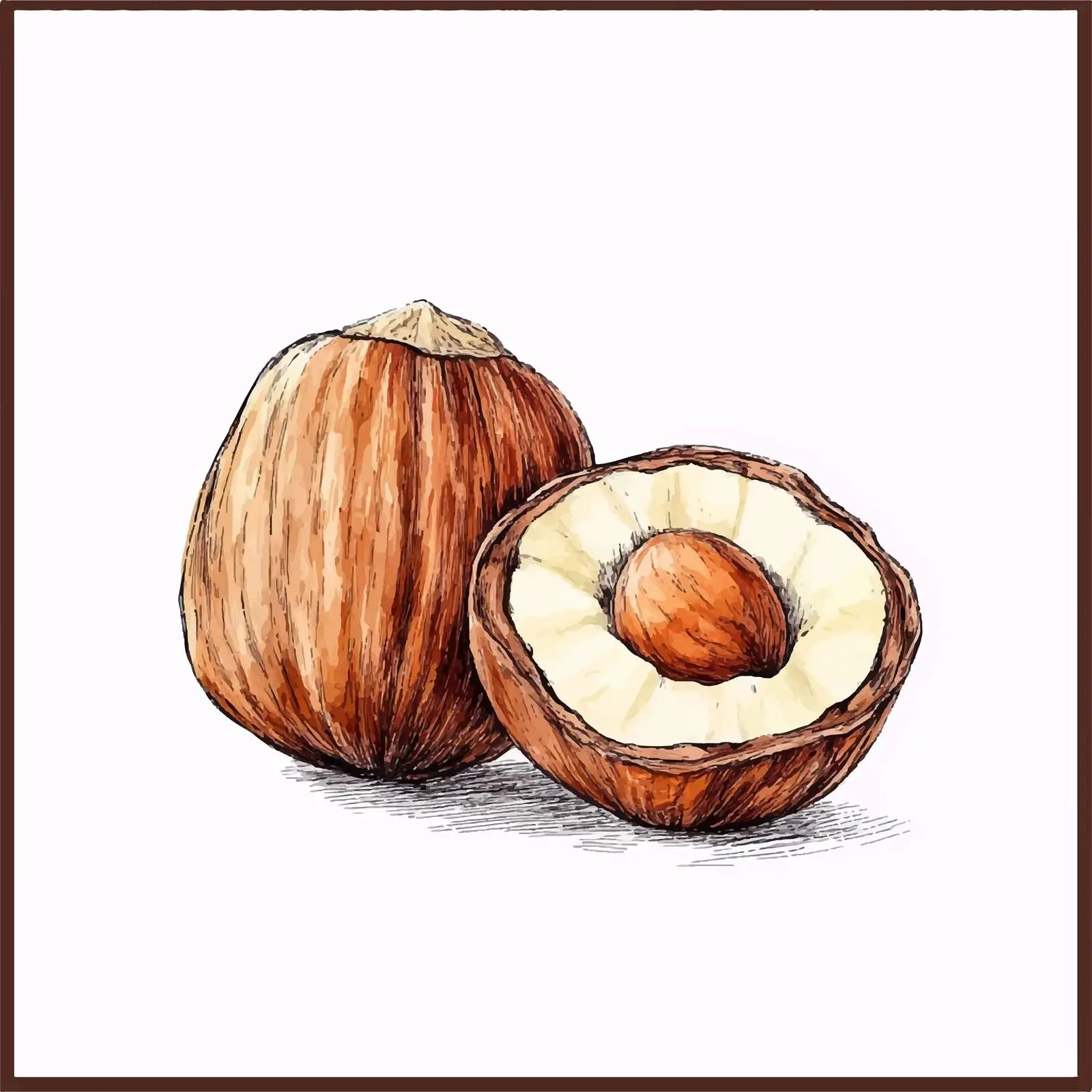 Hand-Drawn Colorful Nuts Illustration — free download from Dotvec