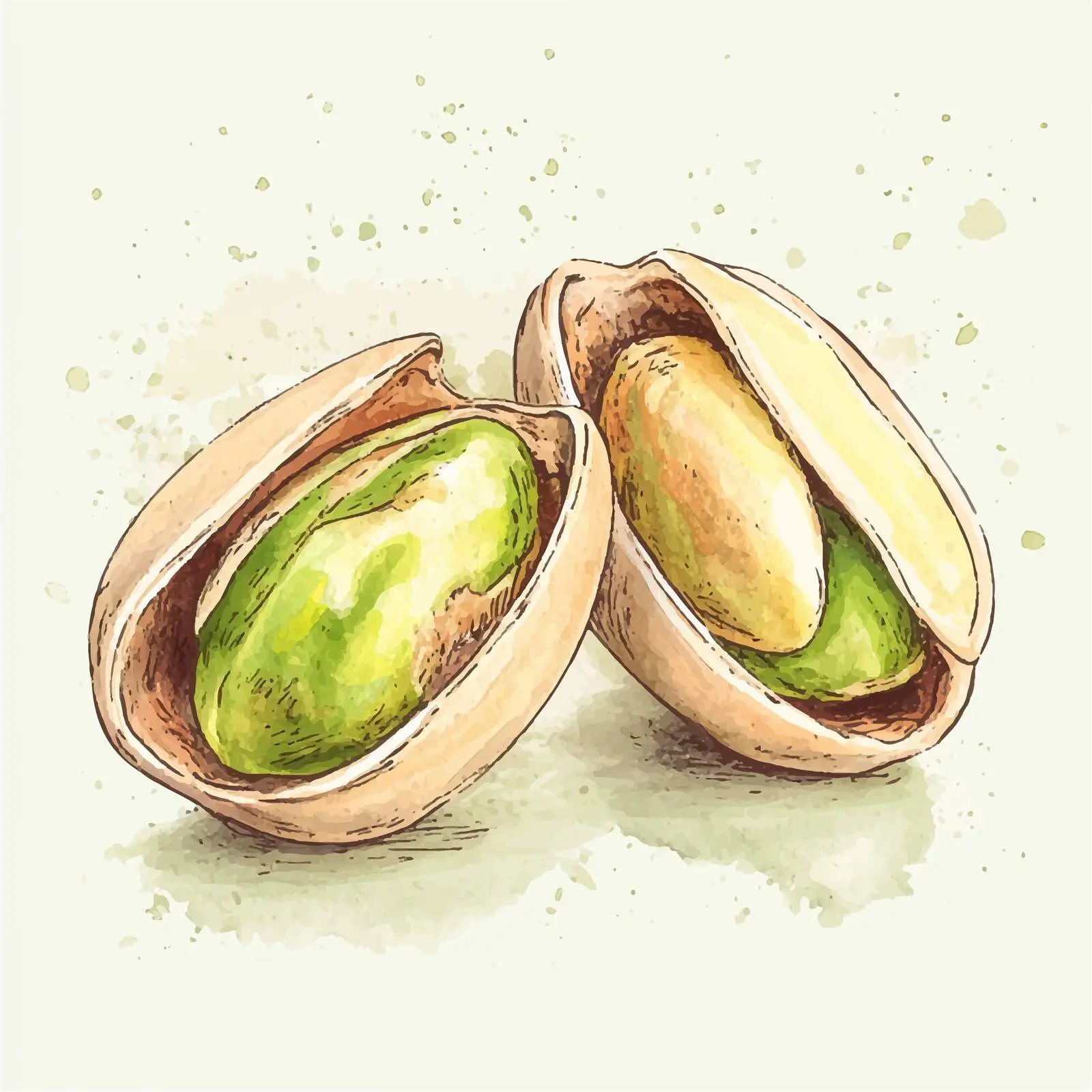 Hand-Drawn Colorful Pista Nuts Sketch — free download from Dotvec