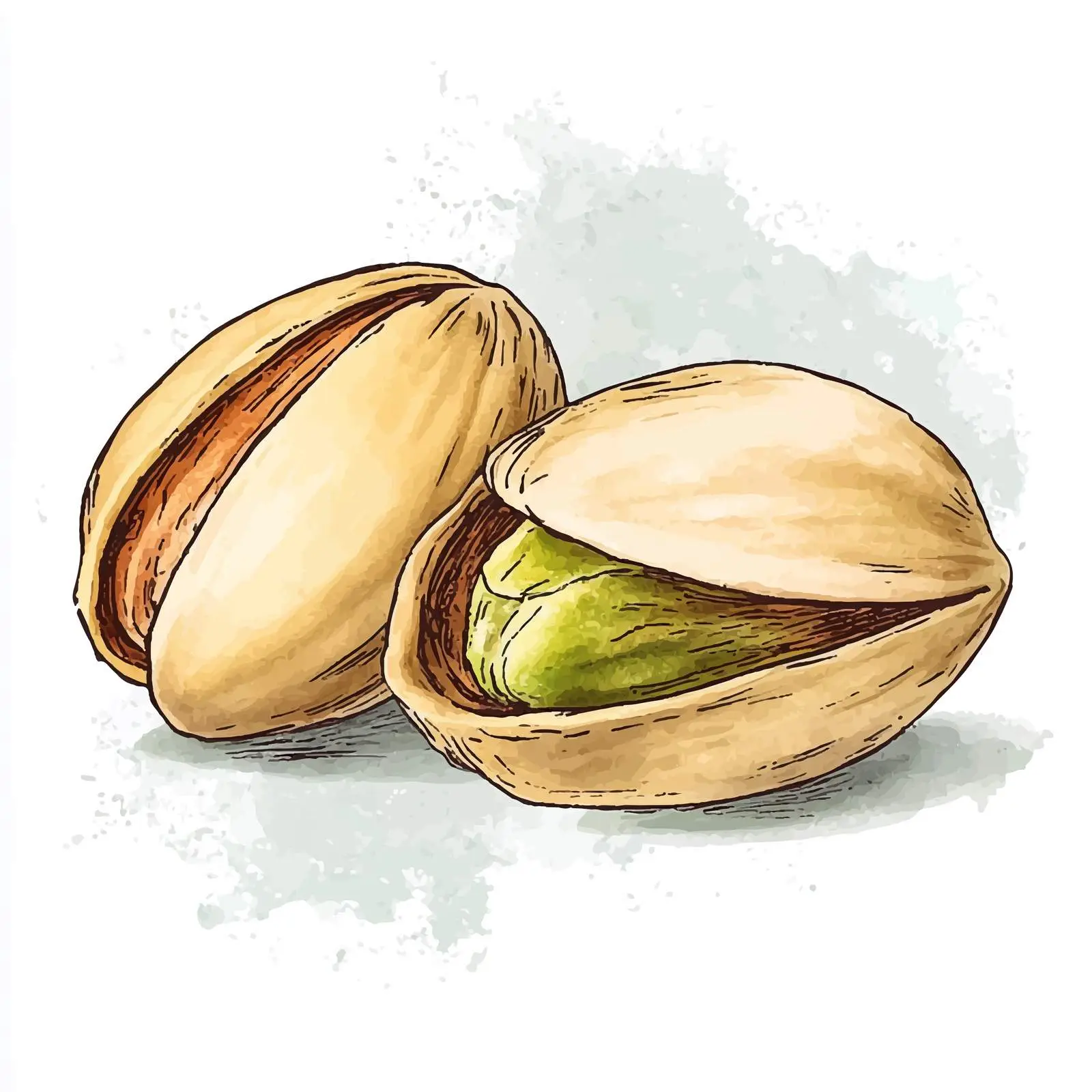 Colorful Hand-Drawn Pista Nuts Sketch — free download from Dotvec