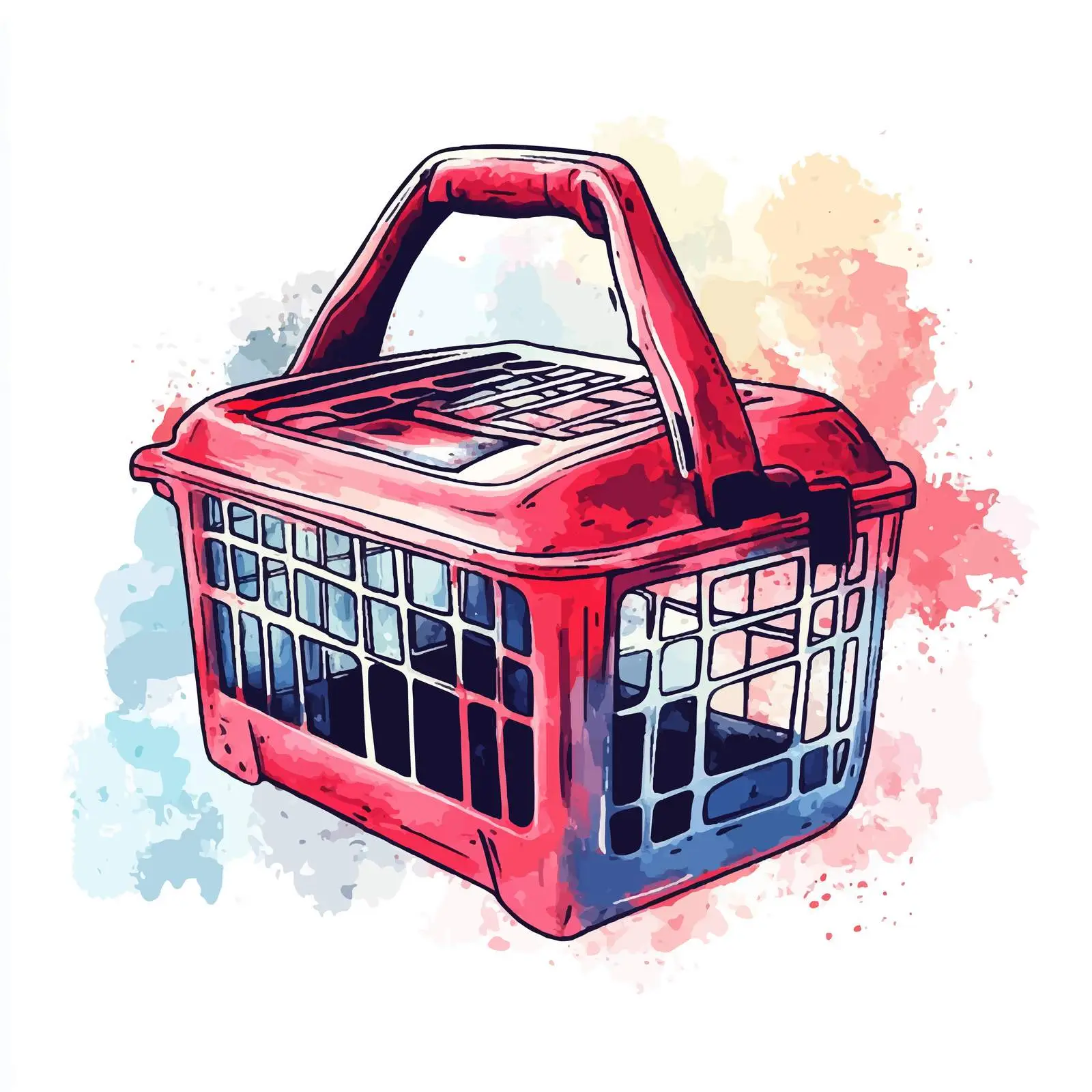 Hand-Drawn Colorful Pet Carrier Sketch — free download from Dotvec
