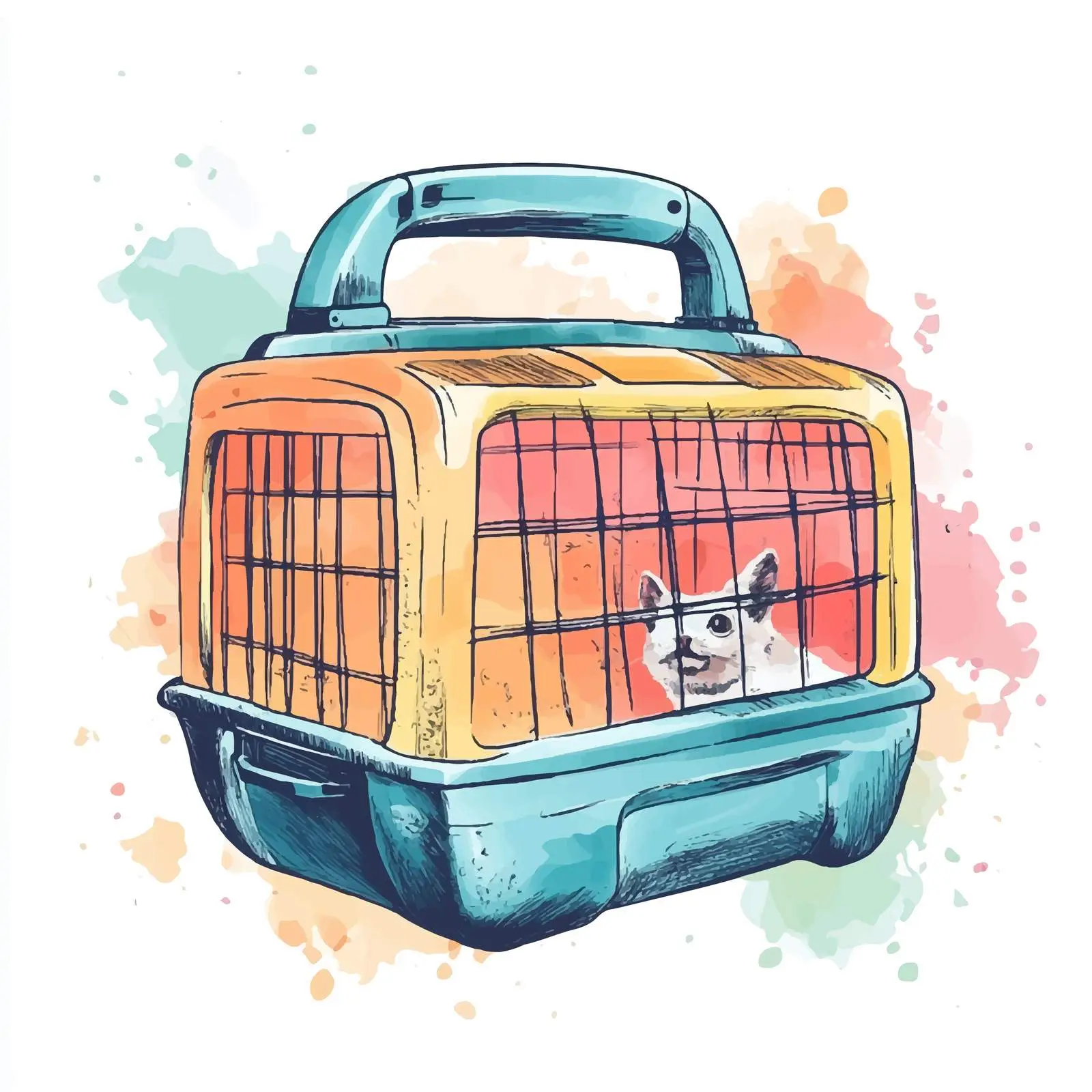 Colorful Hand-Drawn Pet Carrier Sketch — free download from Dotvec