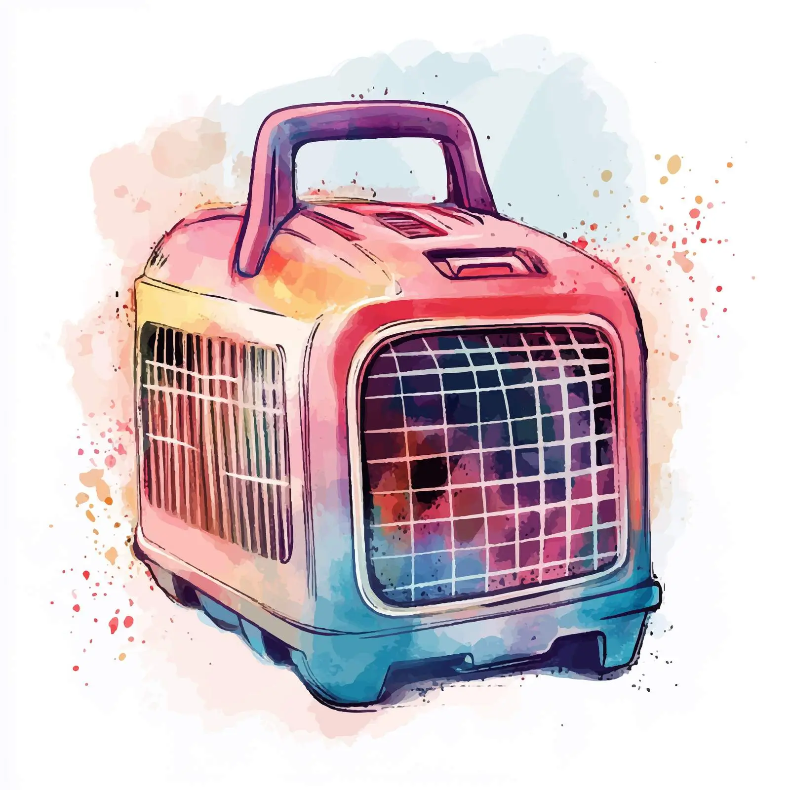 Colorful Hand-Drawn Pet Carrier Sketch — free download from Dotvec