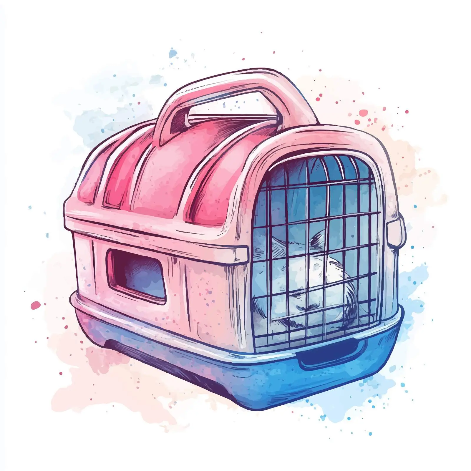 Colorful Hand-Drawn Pet Carrier Design — free download from Dotvec