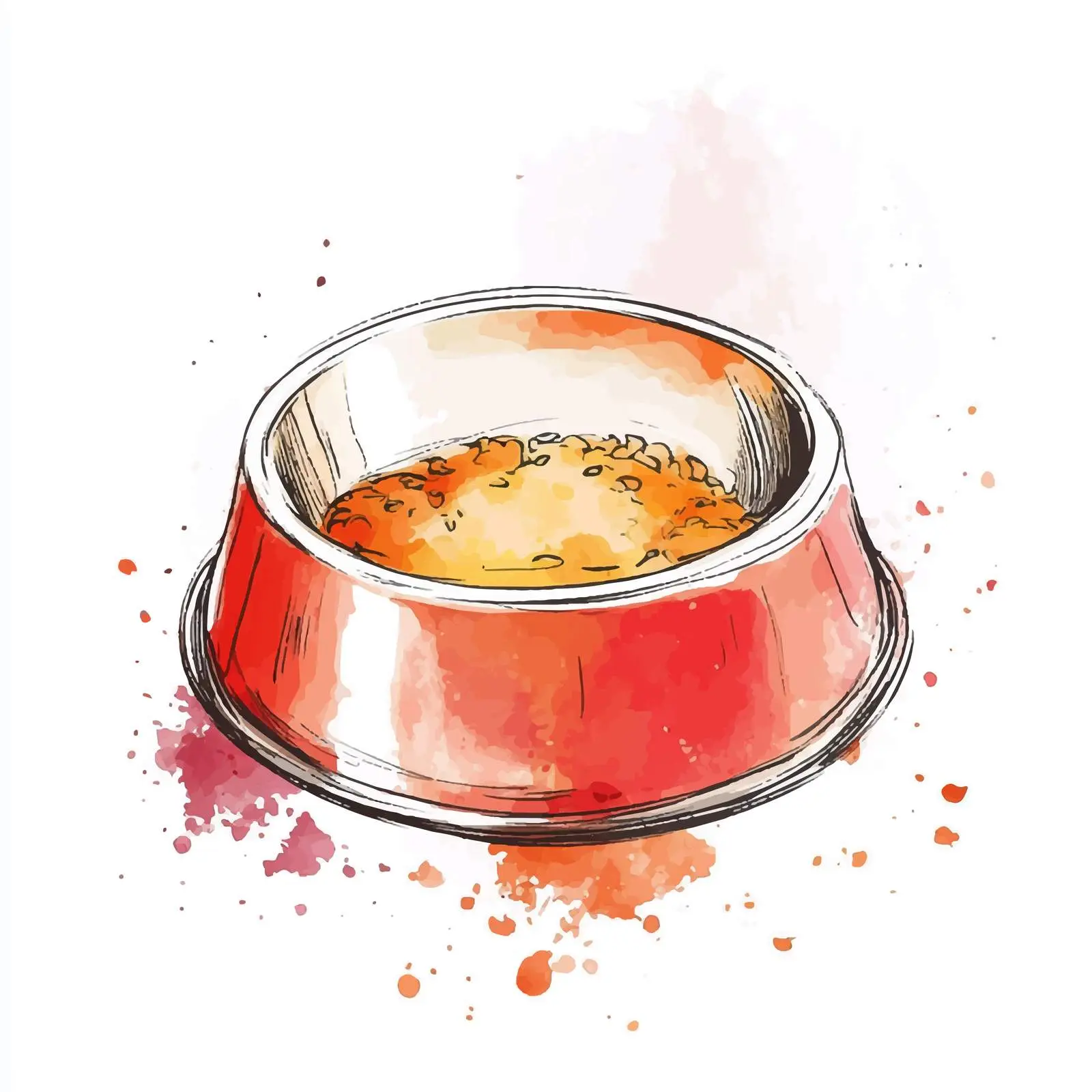 Colorful Hand-Drawn Pet Food Bowl — free download from Dotvec