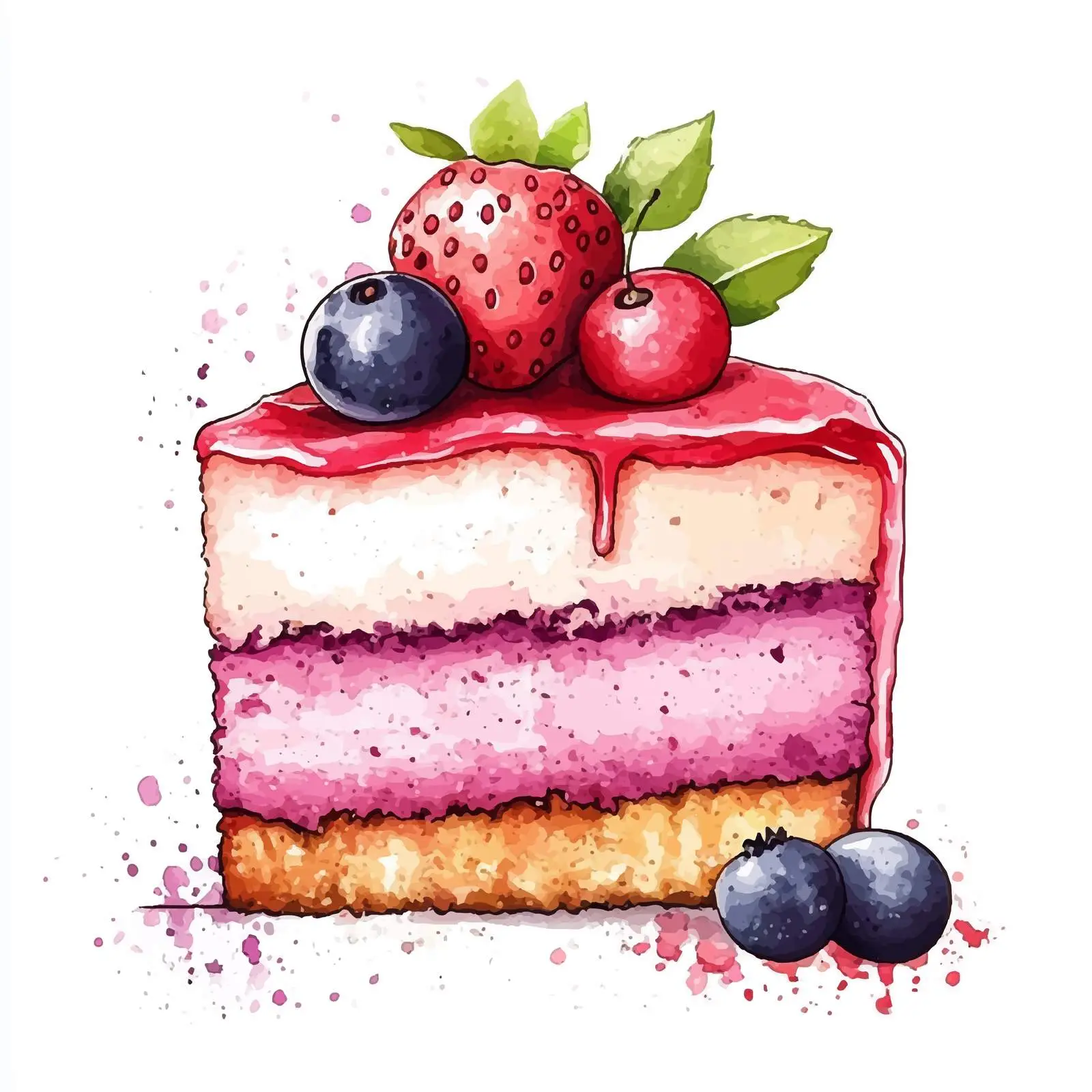 Colorful Hand-Drawn Cake Illustration — free download from Dotvec
