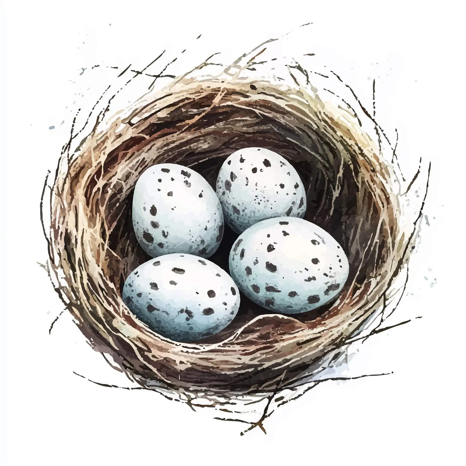 Colorful Hand-Drawn Quail Nest Illustration — free download from Dotvec