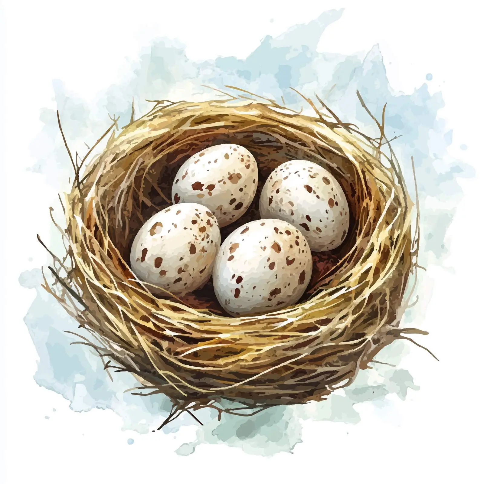 Hand-Drawn Quail Nest with Eggs — free download from Dotvec