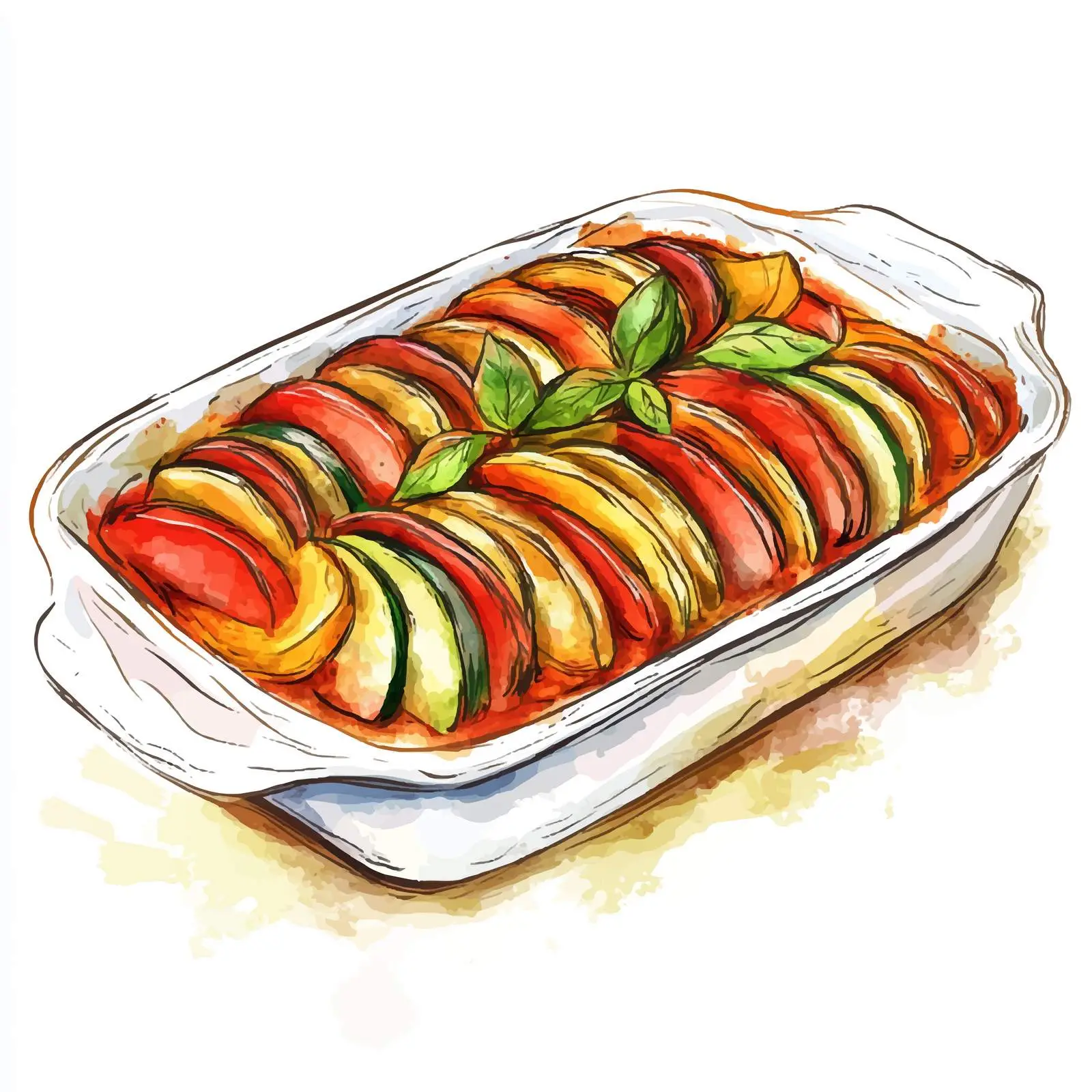 Colorful Hand-Drawn Ratatouille Sketch — free download from Dotvec