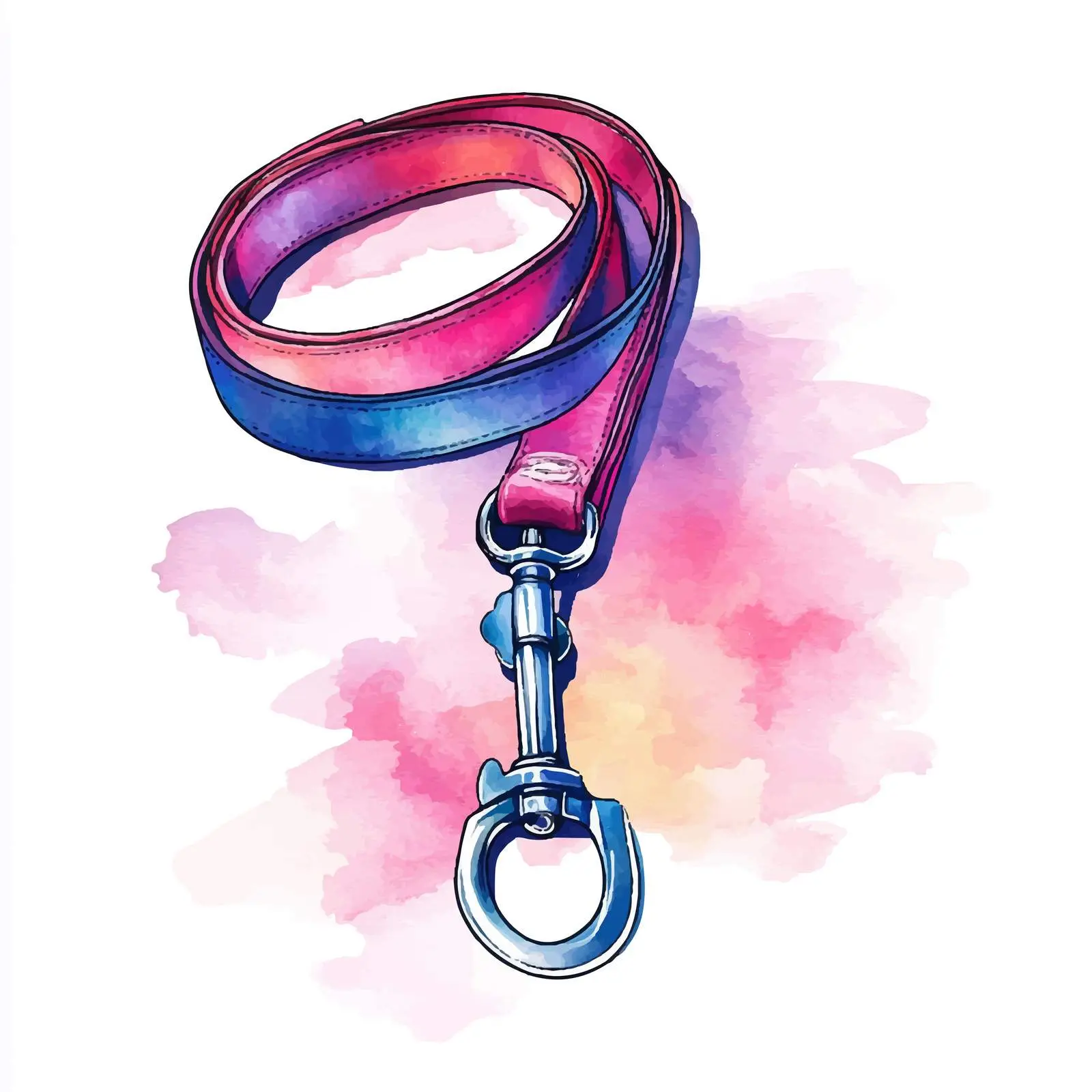 Colorful Hand-Drawn Dog Leash Sketch — free download from Dotvec