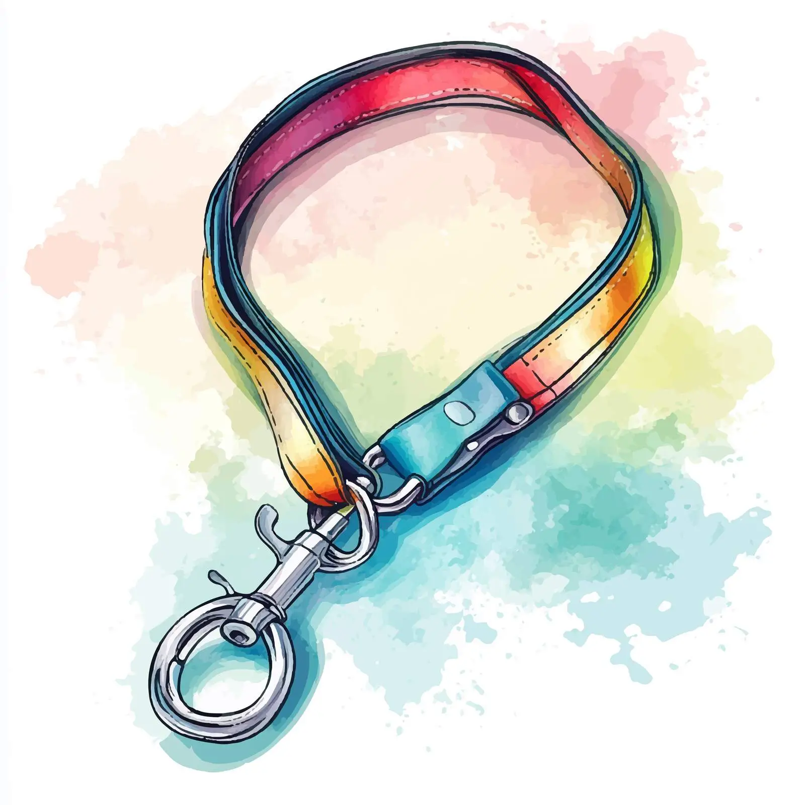 Colorful Hand-Drawn Dog Leash Sketch — free download from Dotvec